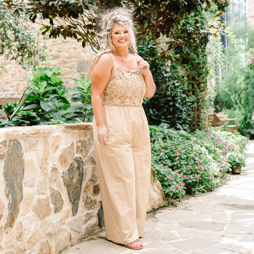 Let's Dance Tonight Jumpsuit, Latte - Giverhouse