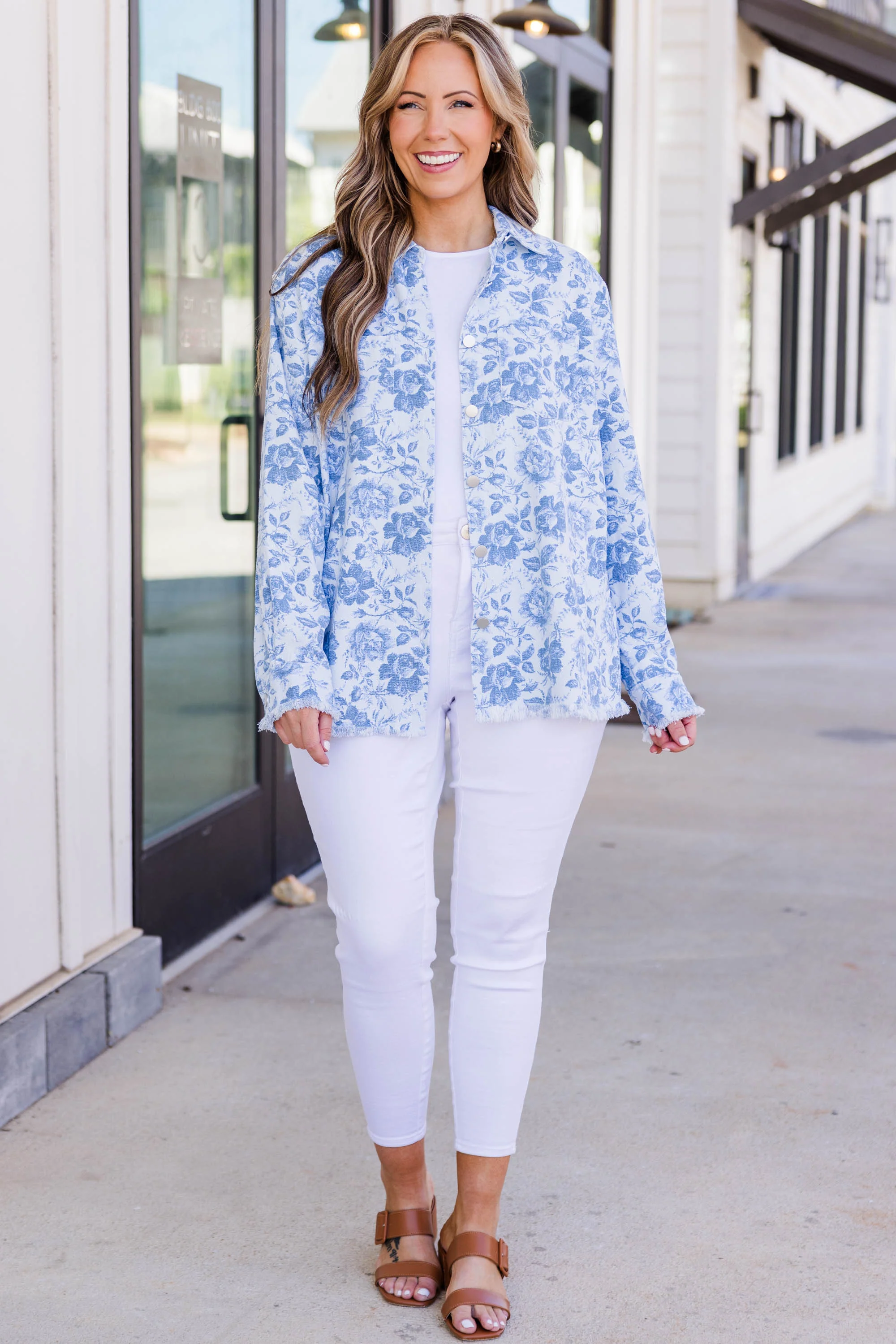 Rising Rose Jacket, Denim - Giverhouse