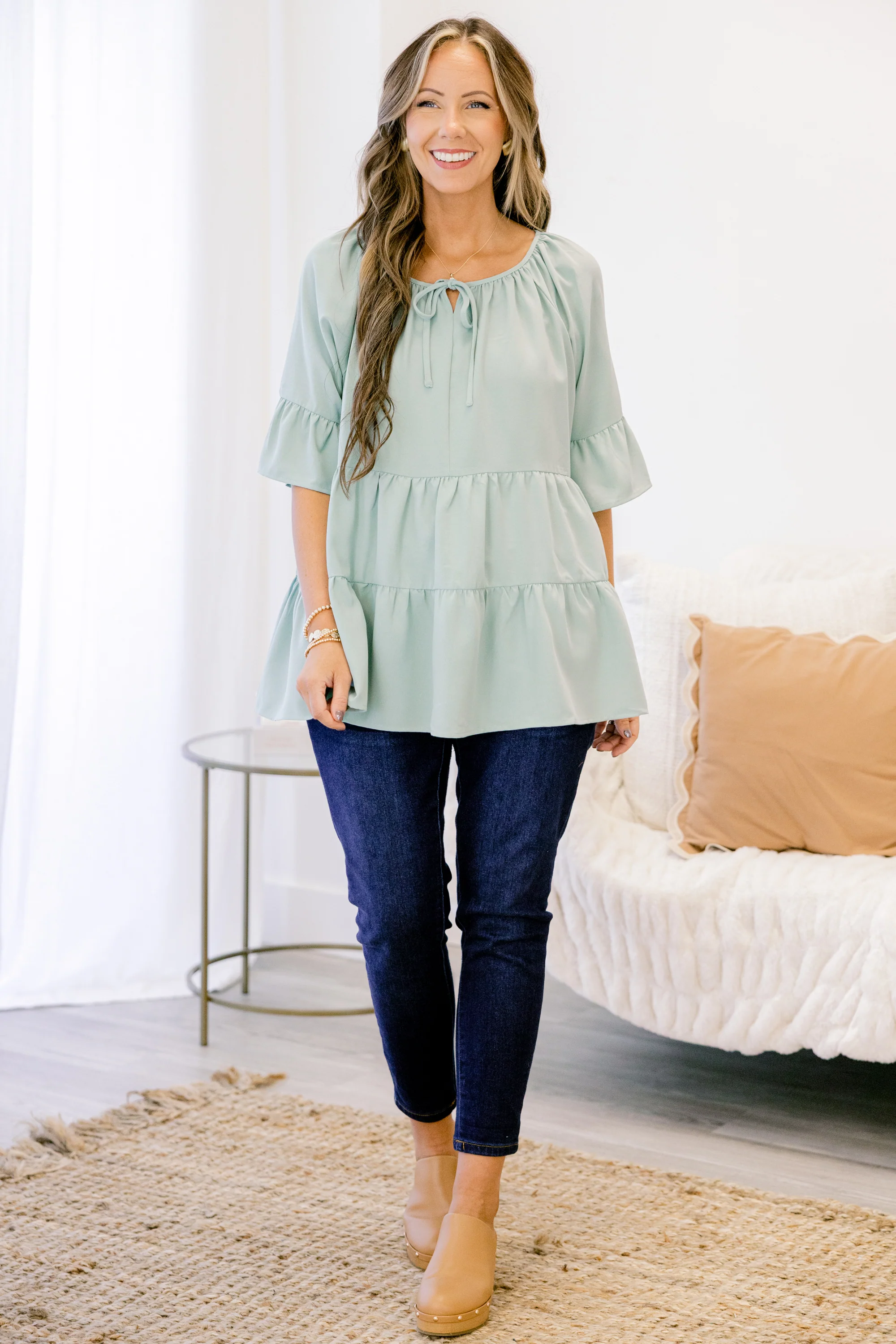 Siren Song Top, Dusty Sage - Giverhouse