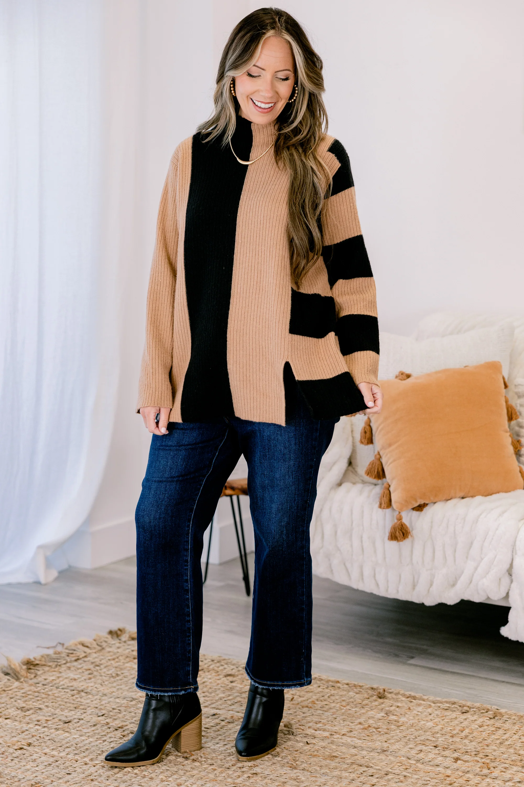 Joyful Sweater, Black/Mocha - Giverhouse