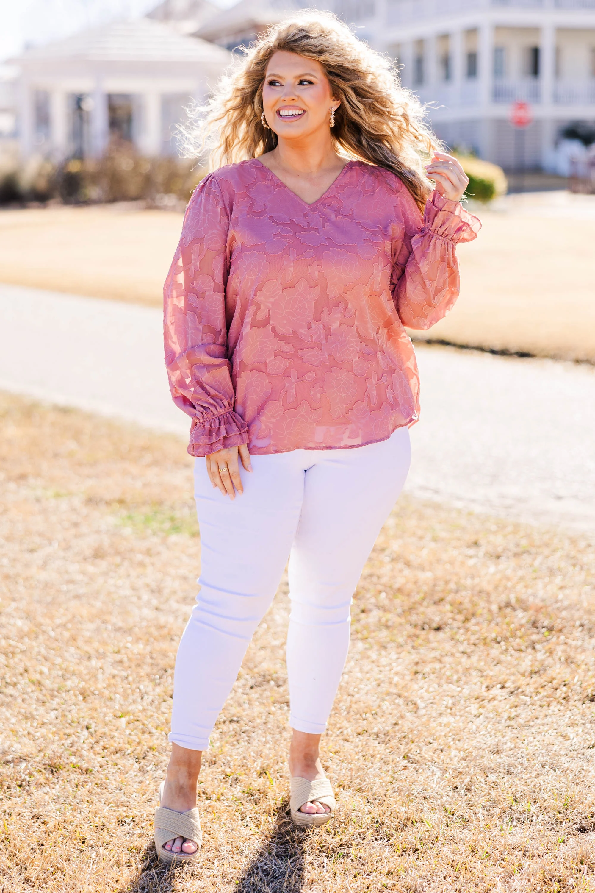 Tea Rose Top, Mauve - Giverhouse