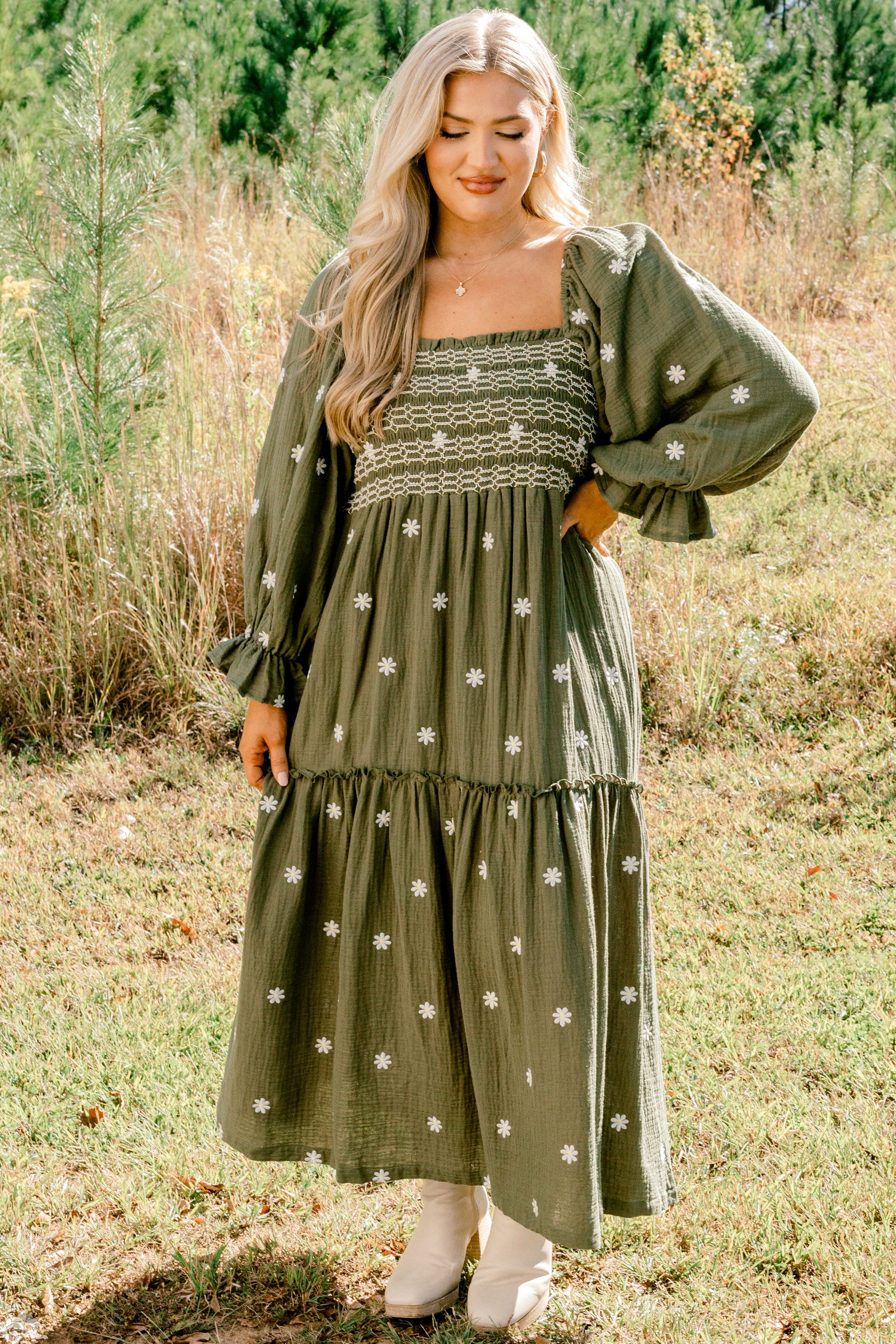 Wildflower Wonder Dress, Olive - Giverhouse