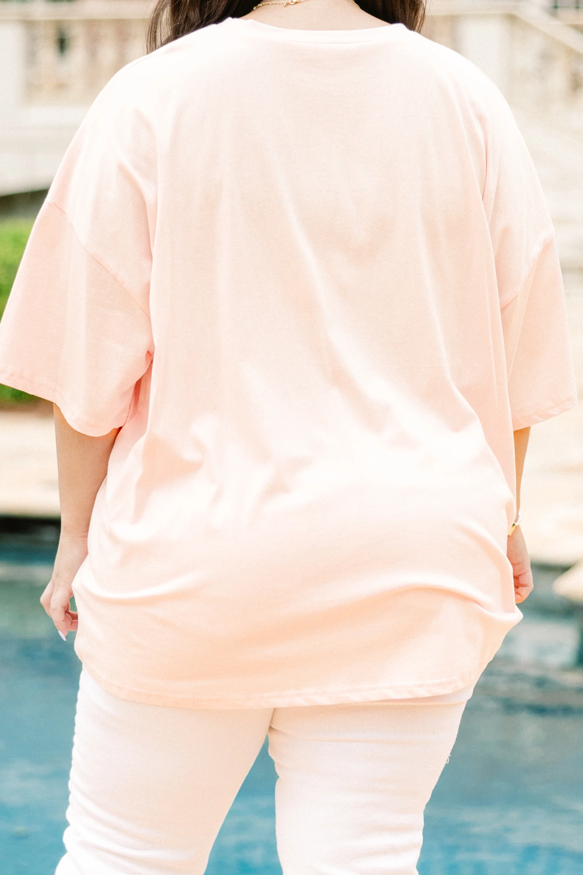 Bridal Boots Boyfriend Tee, Cream Pink - Giverhouse