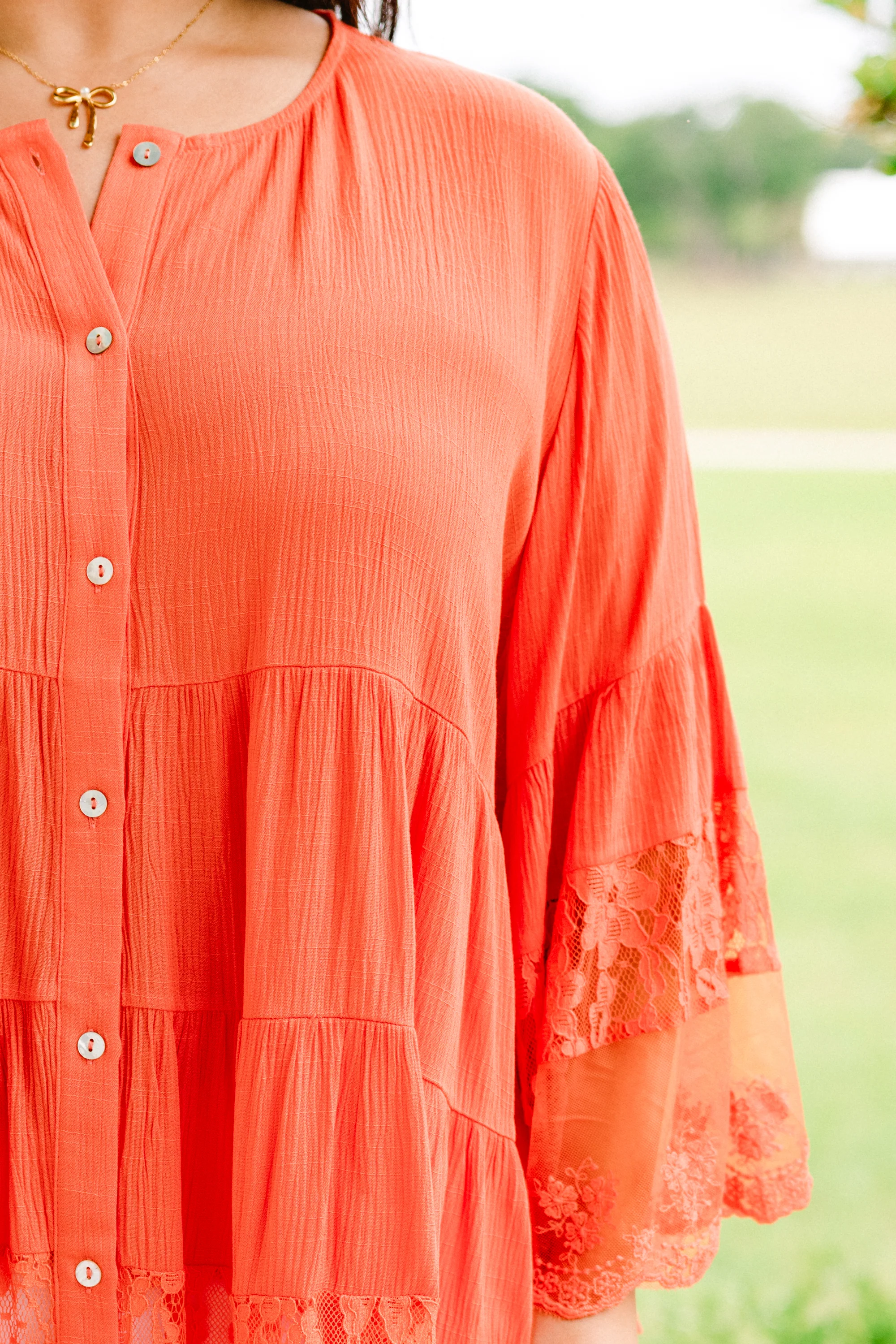 Don't Fail Me Now Blouse, Coral - Giverhouse