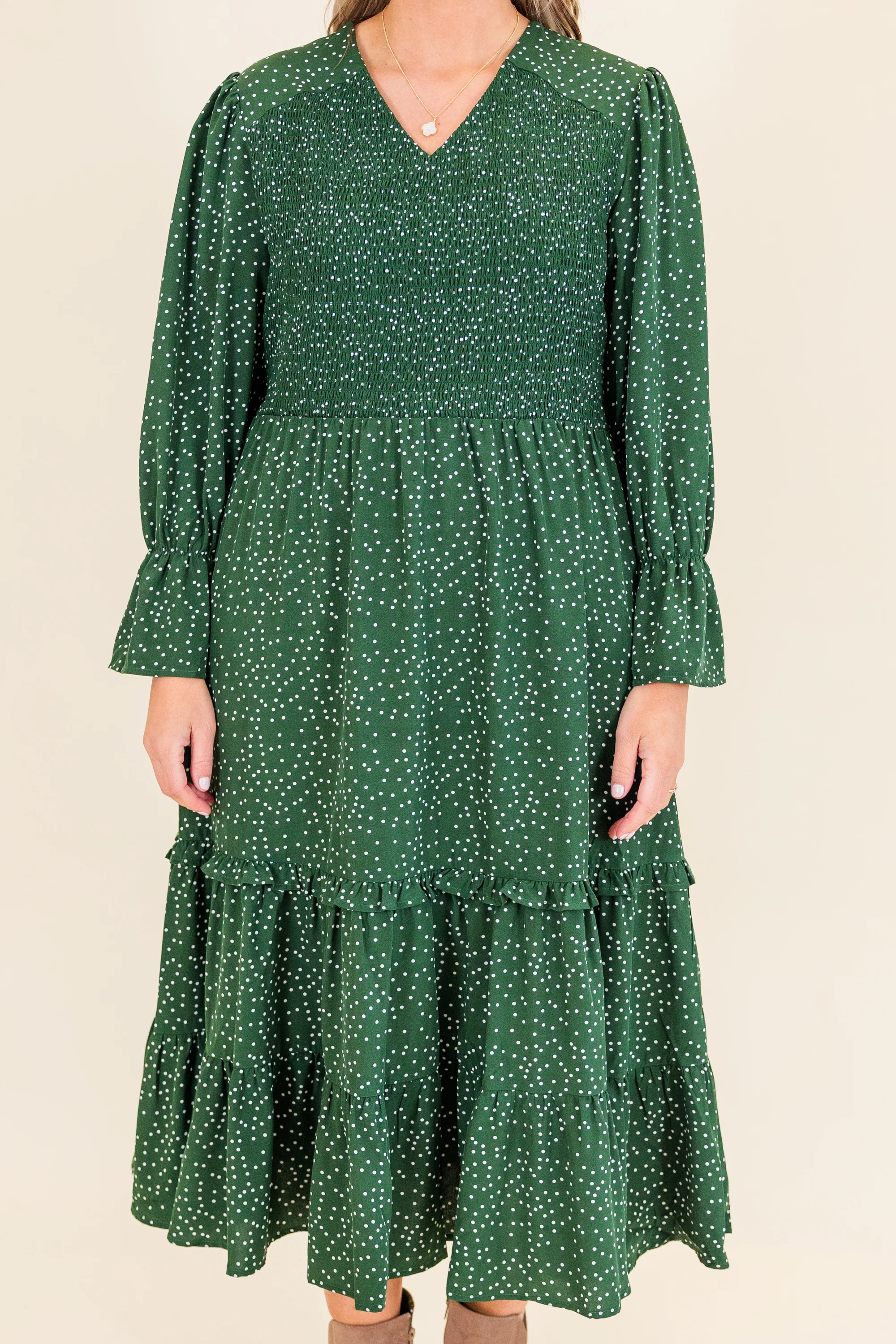 Montana Mornings Dress, Hunter Green - Giverhouse