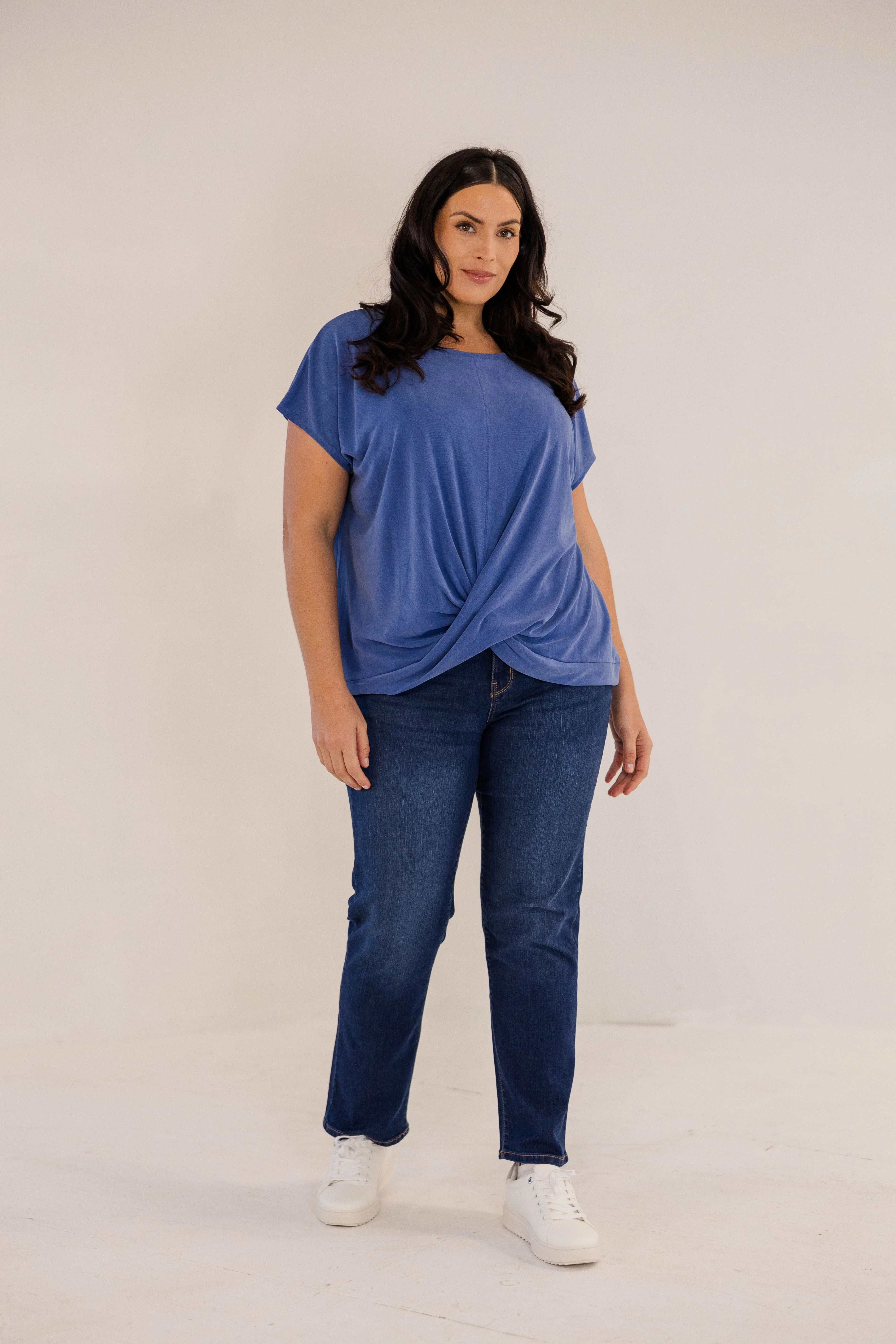 Sue	Drape Front Top, Ombre Blue - Giverhouse
