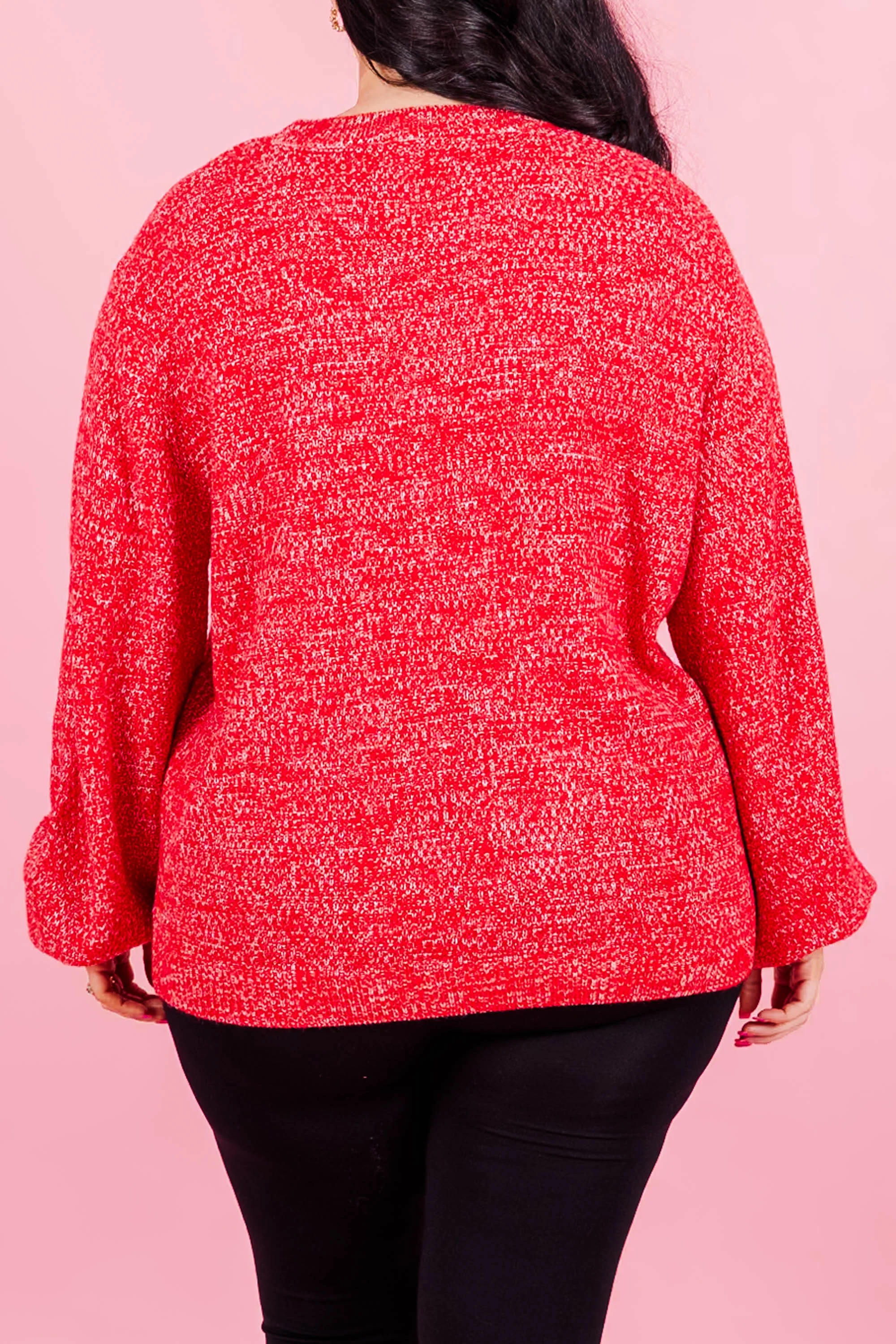 Cozy Bubble Sleeve Sweater, Ruby - Giverhouse