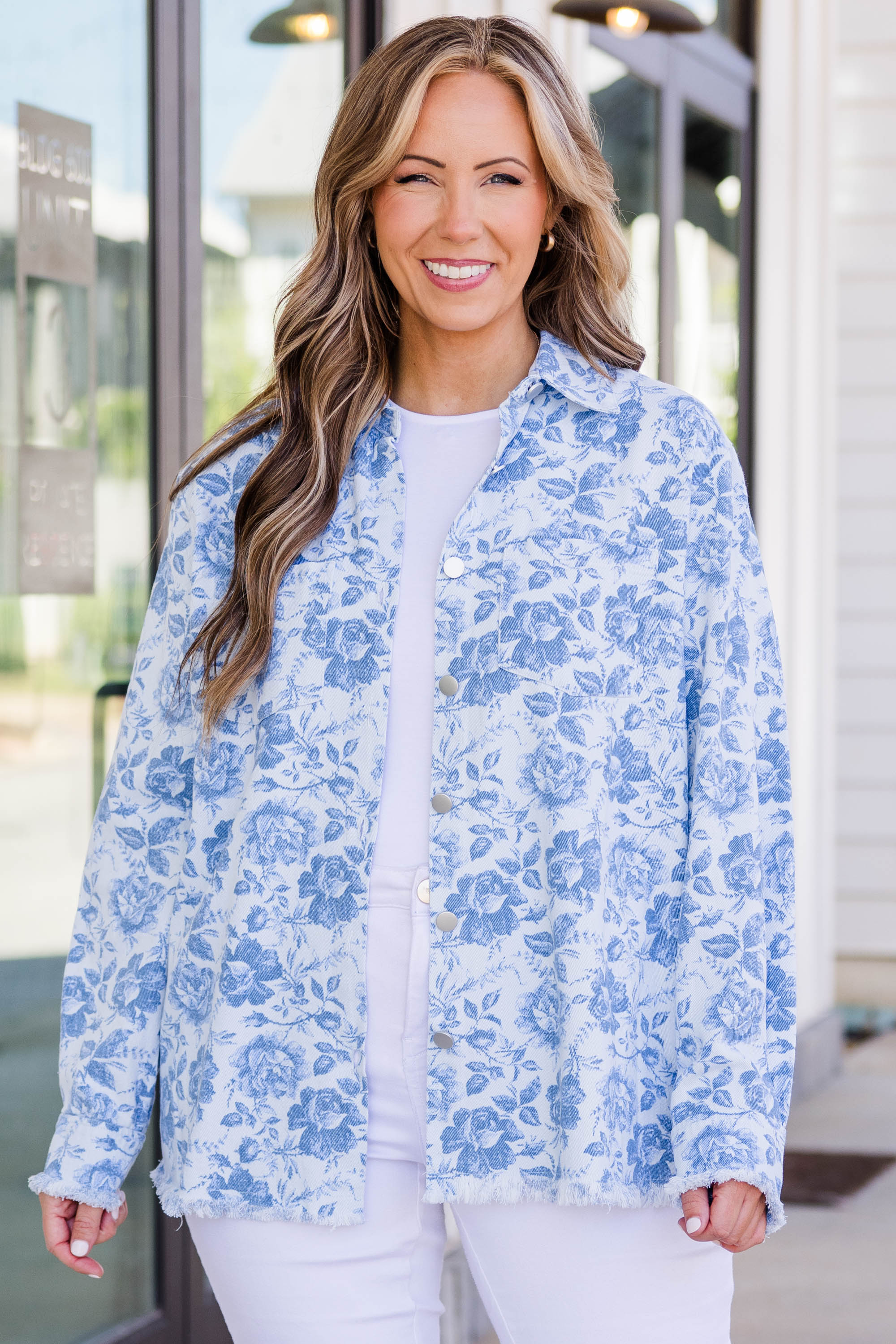 Rising Rose Jacket, Denim - Giverhouse
