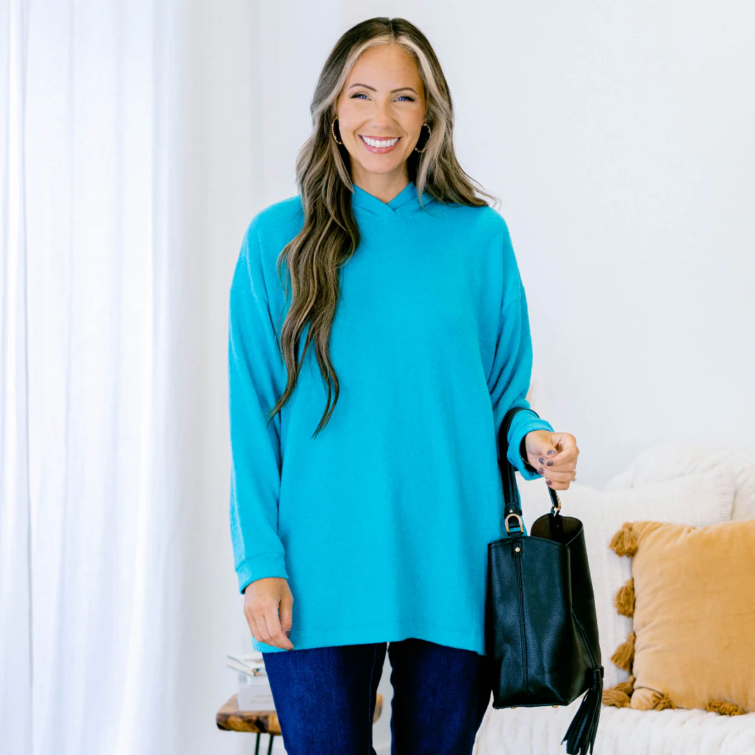 I Am On The Go Top, Light Teal - Giverhouse