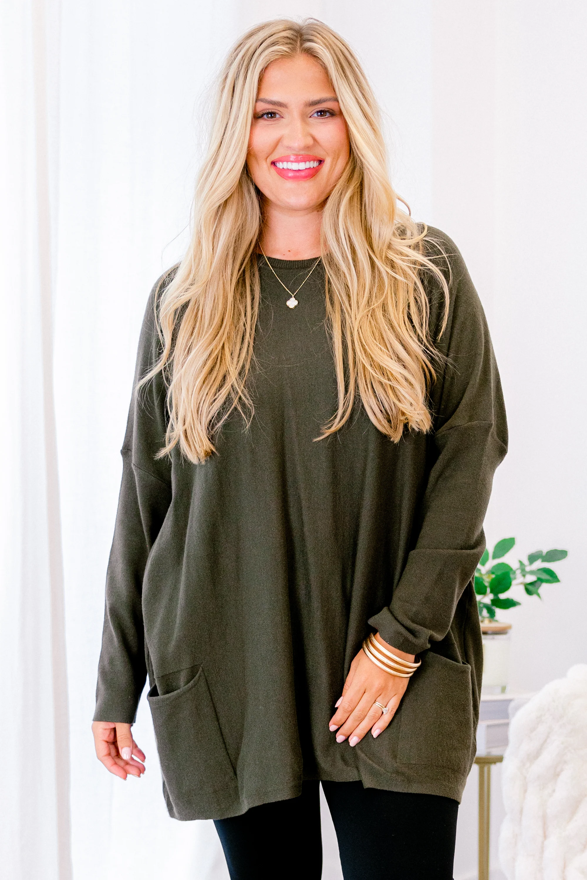 Snow Whispers Tunic, Olive - Giverhouse