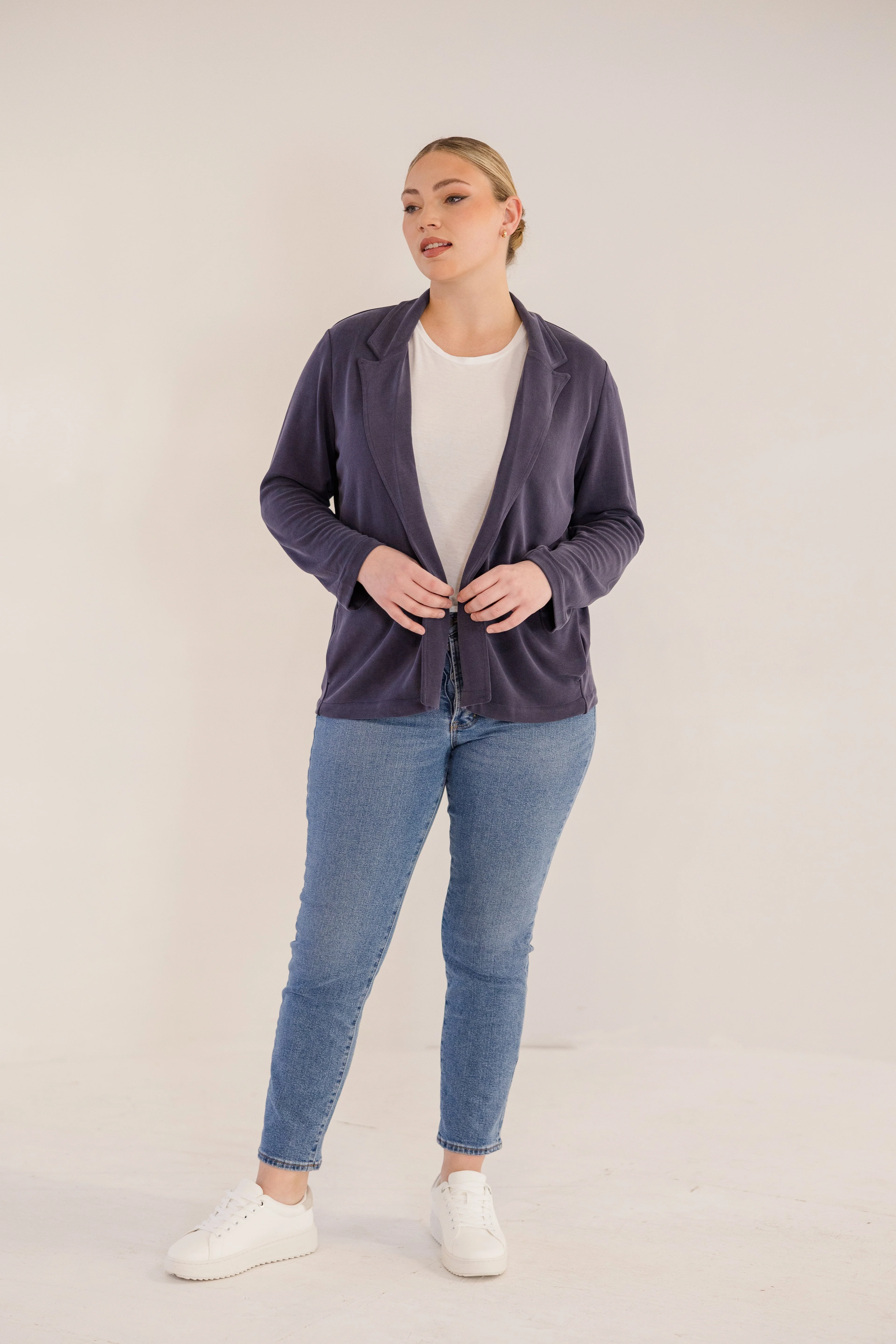 Bleecker Collar Knit Jacket, Ink Navy - Giverhouse