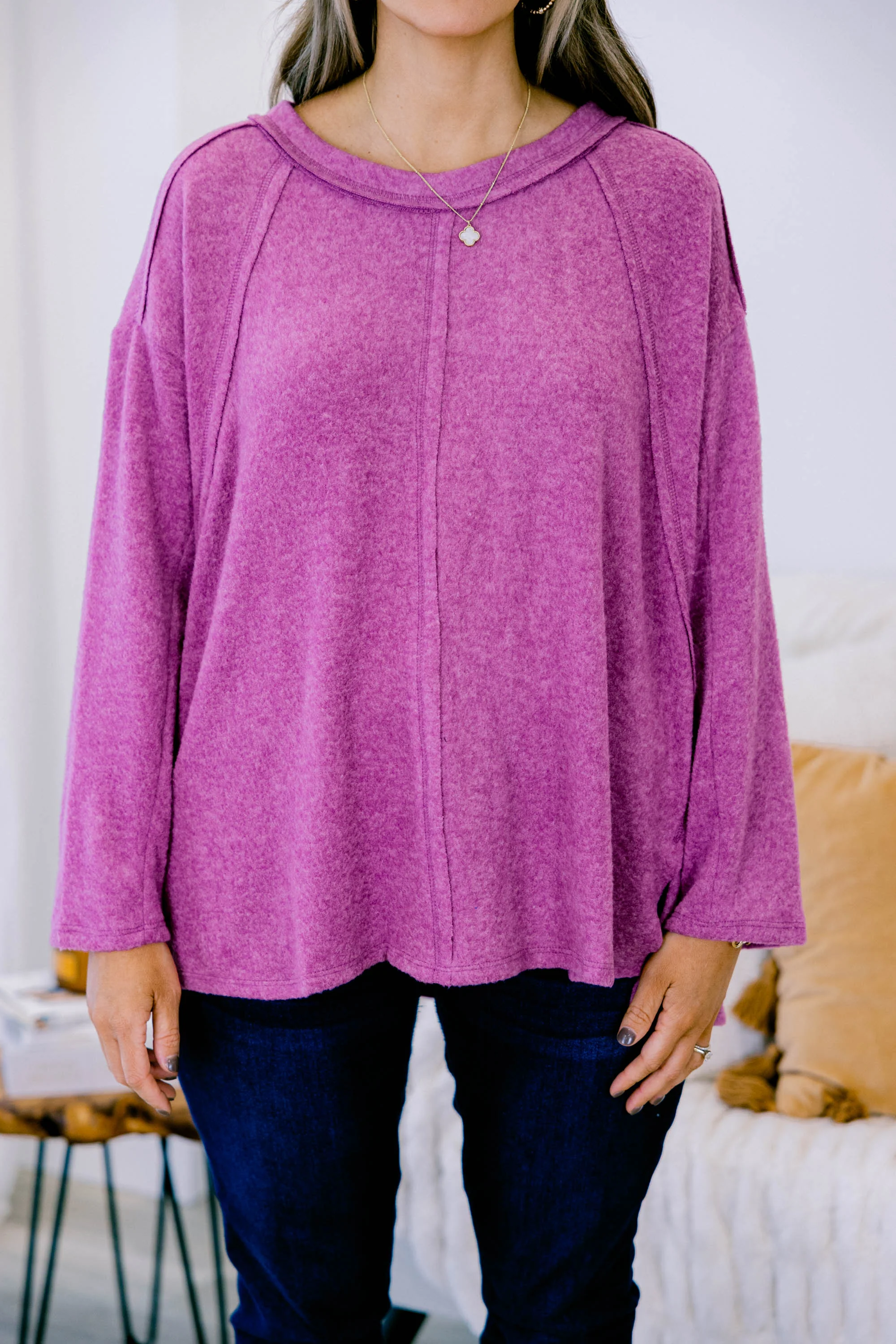 Perfect Weekend Top, Light Plum - Giverhouse