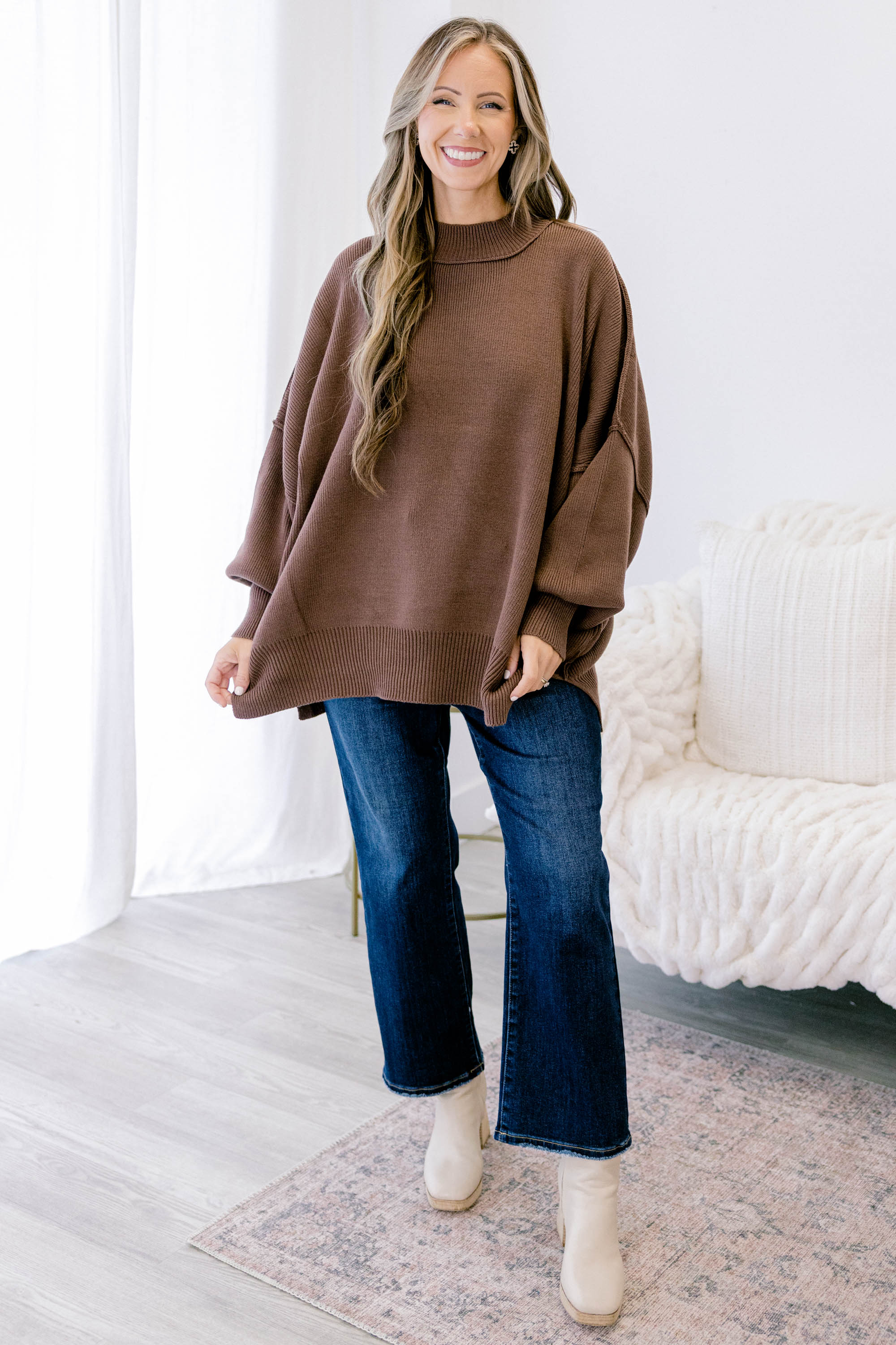 Perfectly Cozy Sweater, Brown - Giverhouse