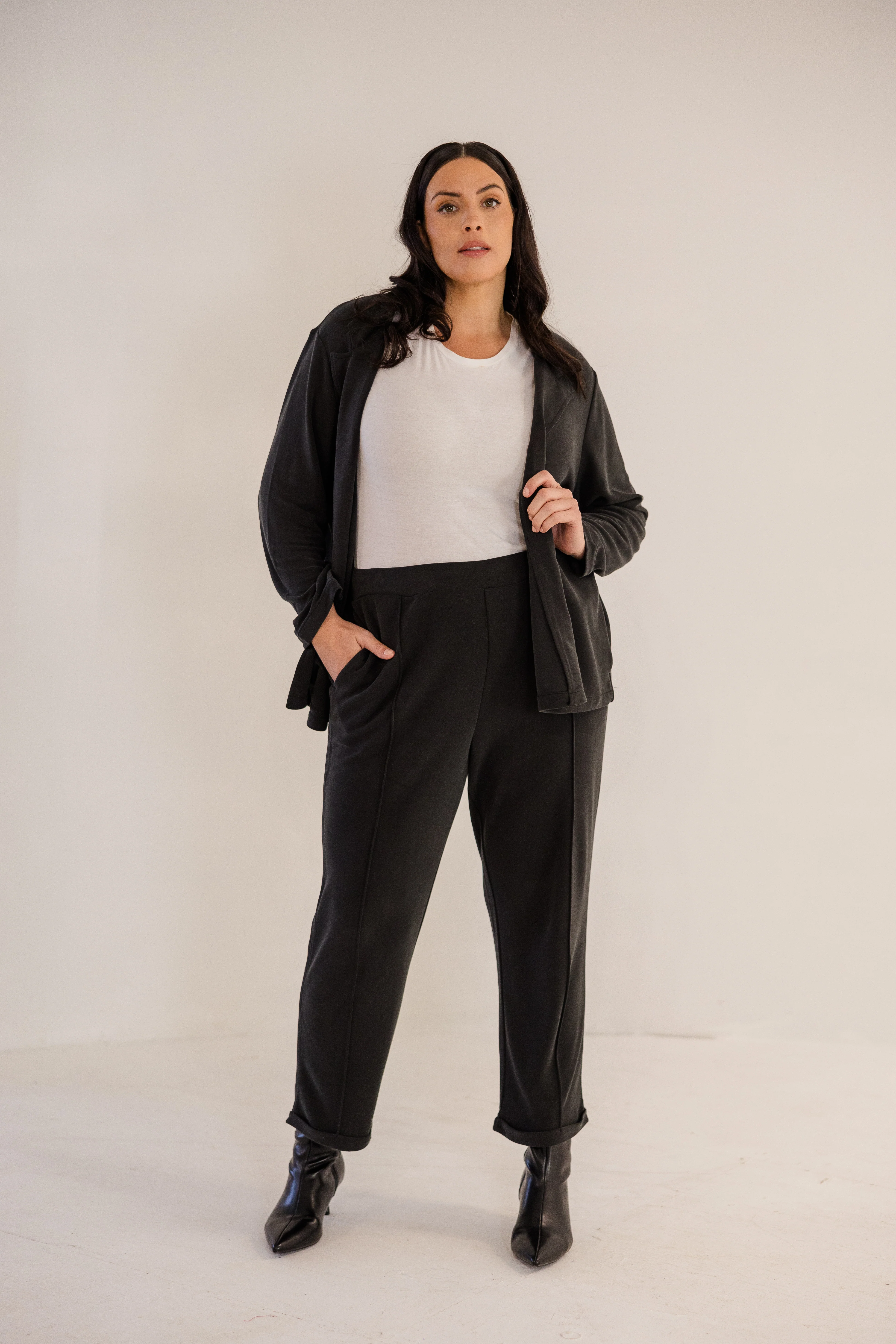 Chloe Pintuck Taper Pant, Black - Giverhouse