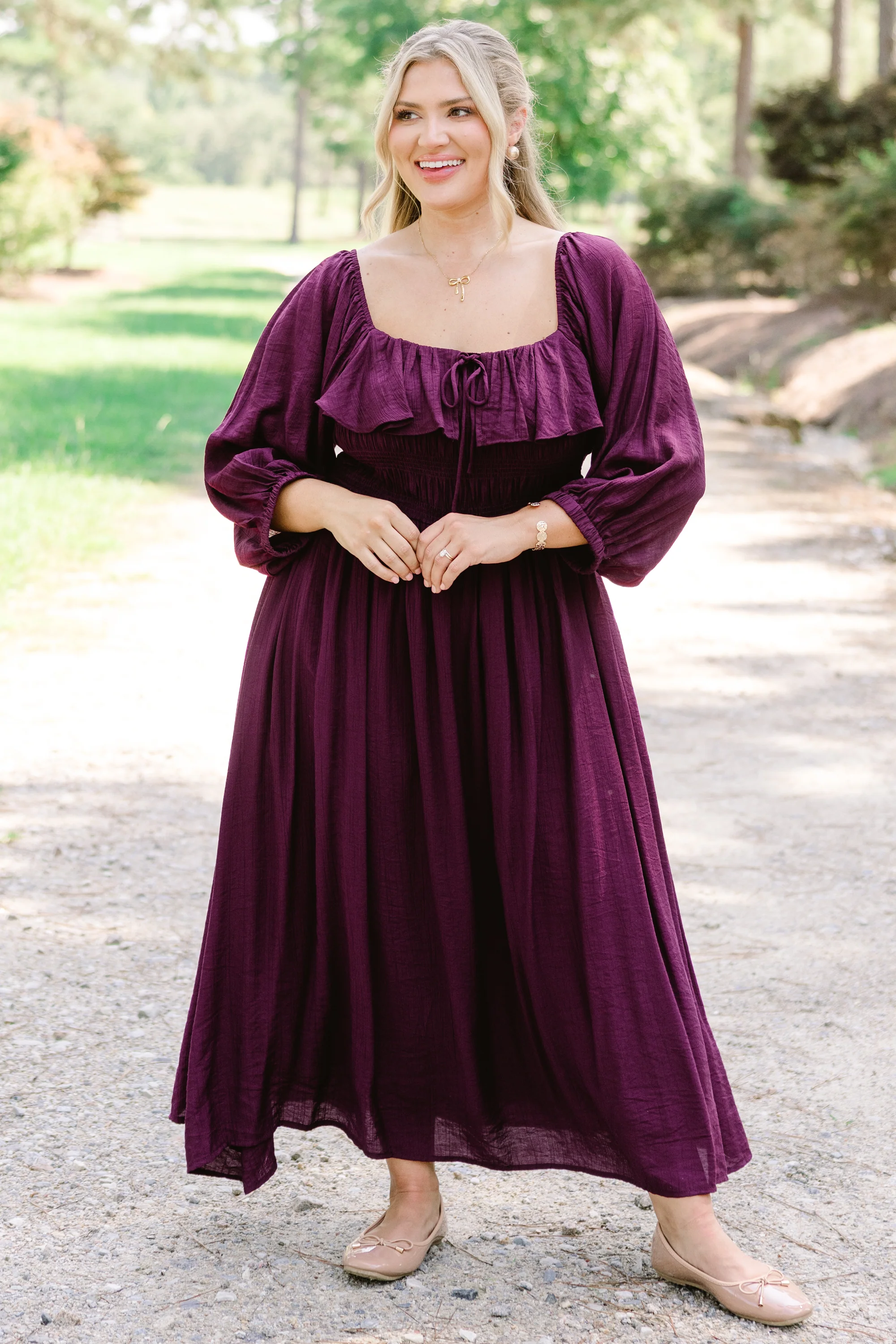 Grace Filled Dress, Plum - Giverhouse