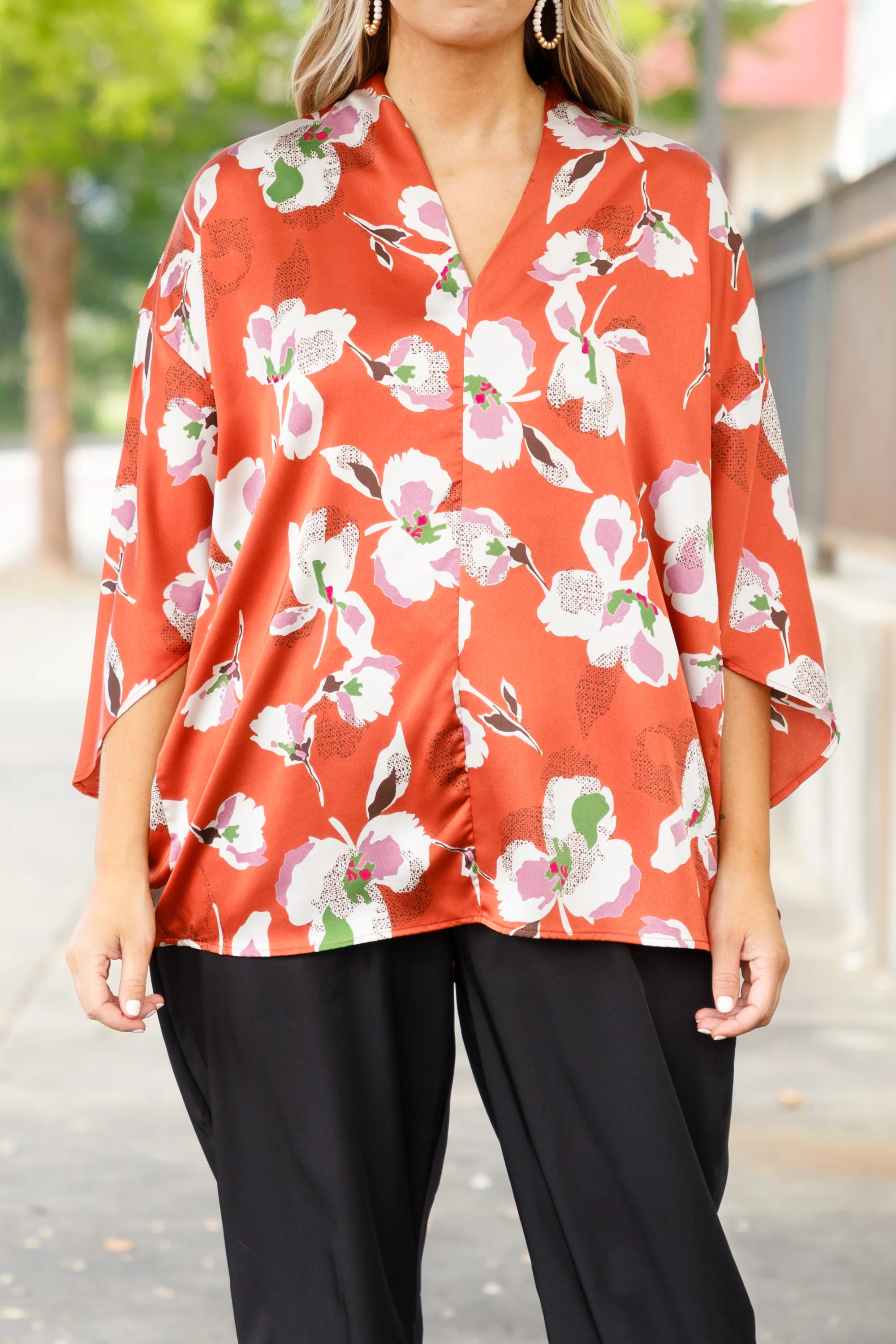 Floral Dreaming Top, Orange - Giverhouse