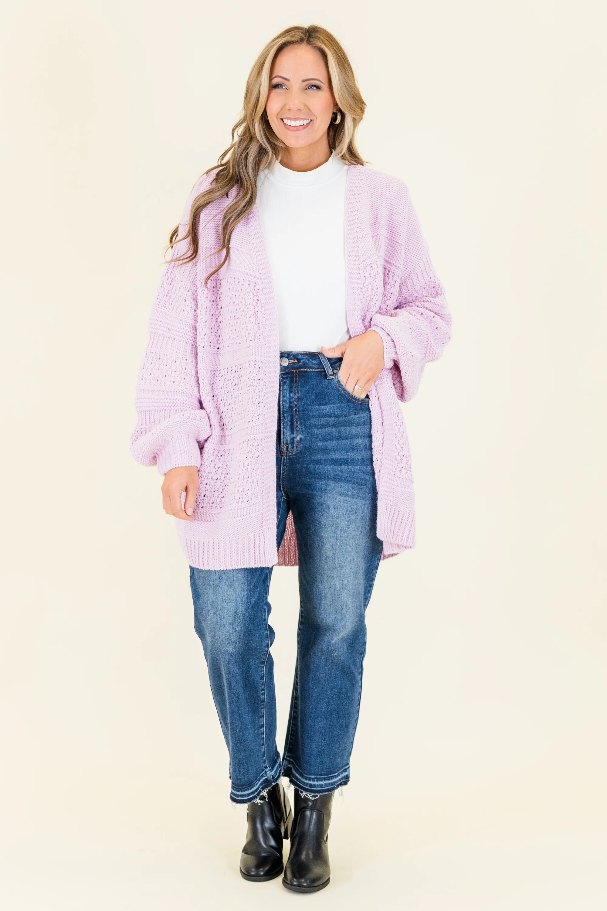 Keepin' Cozy Cardigan, Lavender - Giverhouse