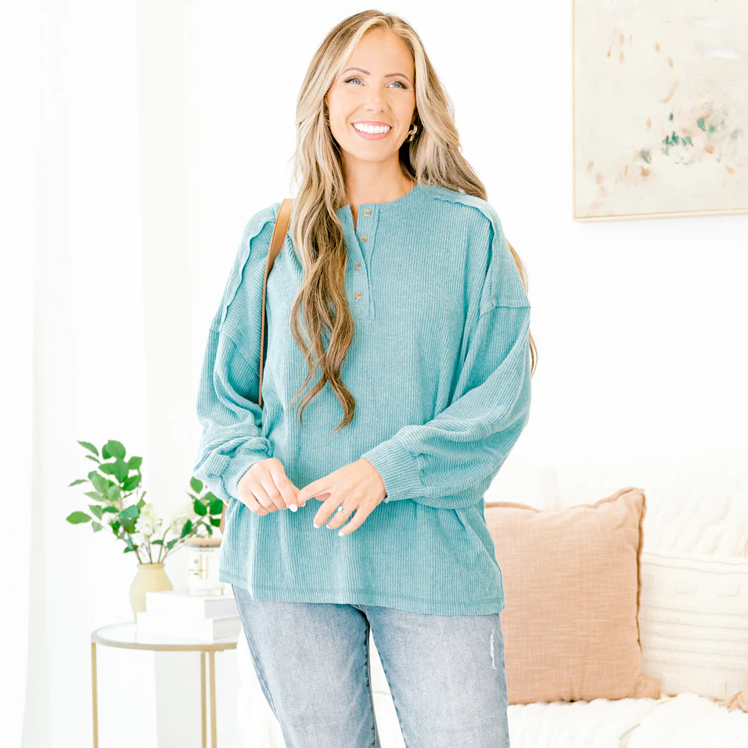 Chill Days Sweater, Dusty Teal - Giverhouse