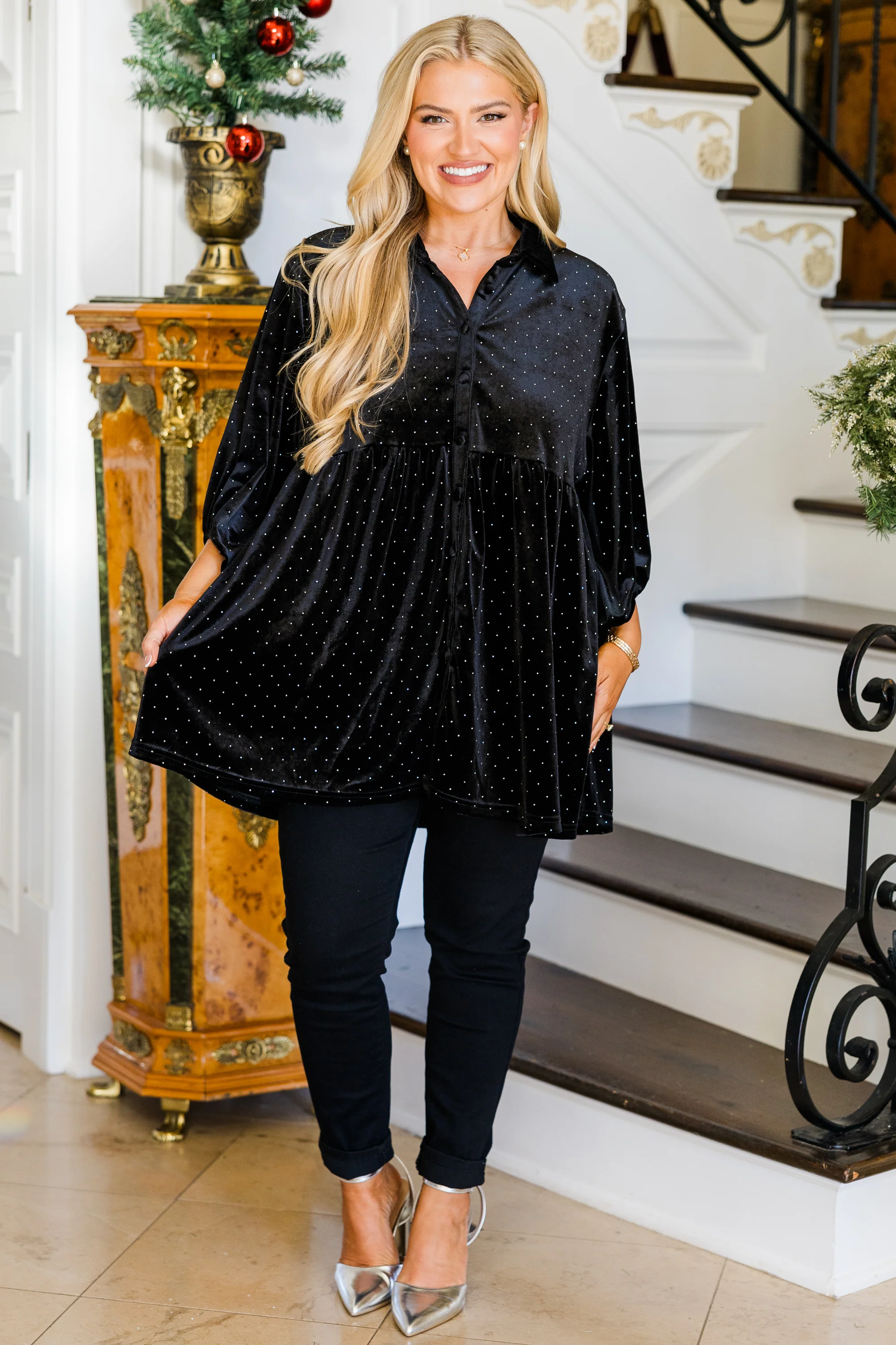 Starry Night Tunic, Black - Giverhouse
