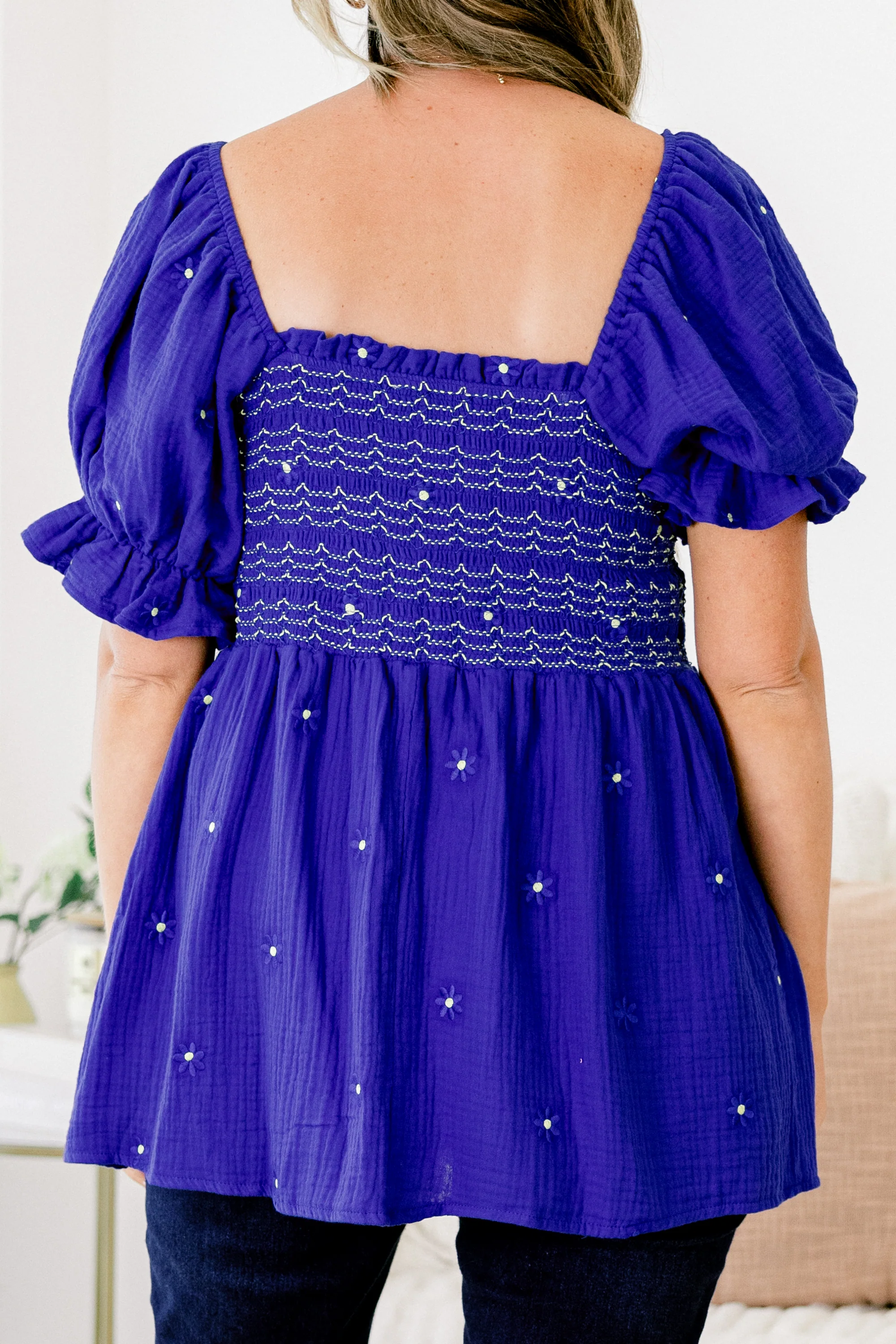 Sweet Moment Top, Blue - Giverhouse