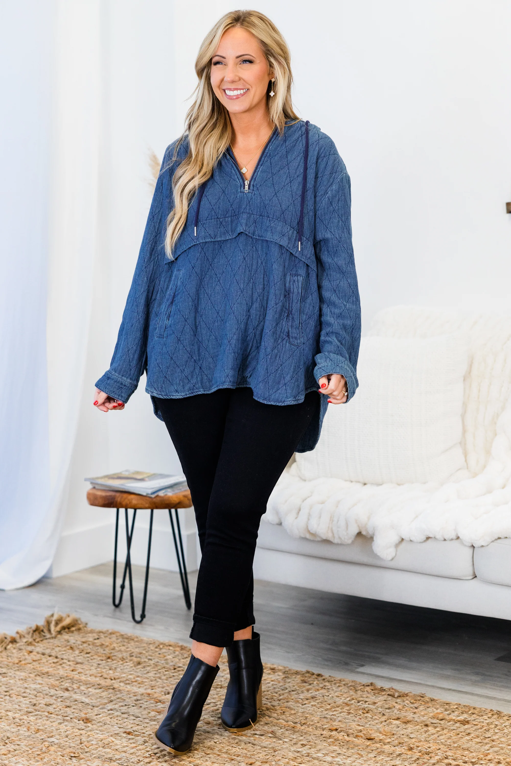 Cozy In Carolina Hoodie, Blue - Giverhouse