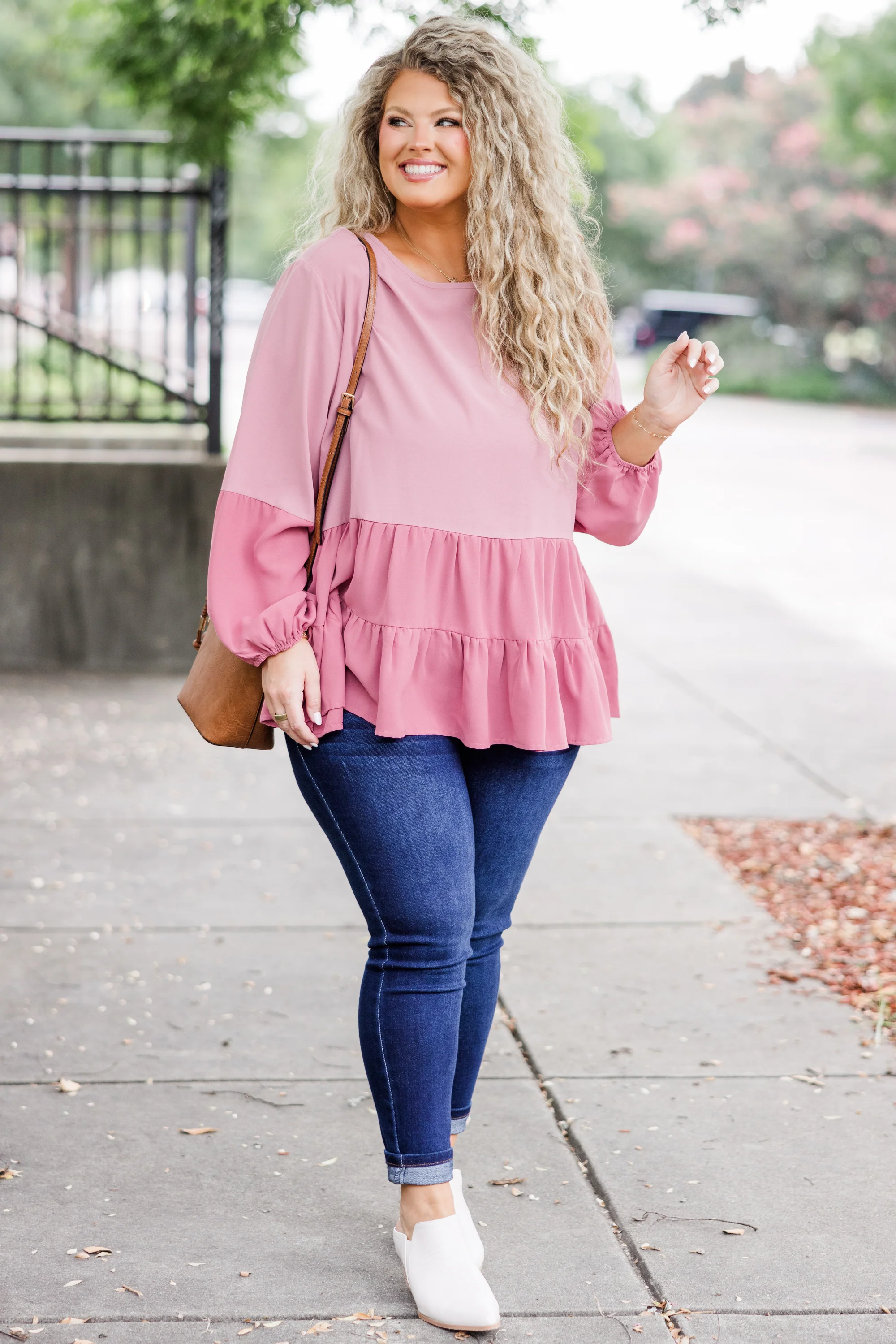 One Call Away Top, Mauve - Giverhouse