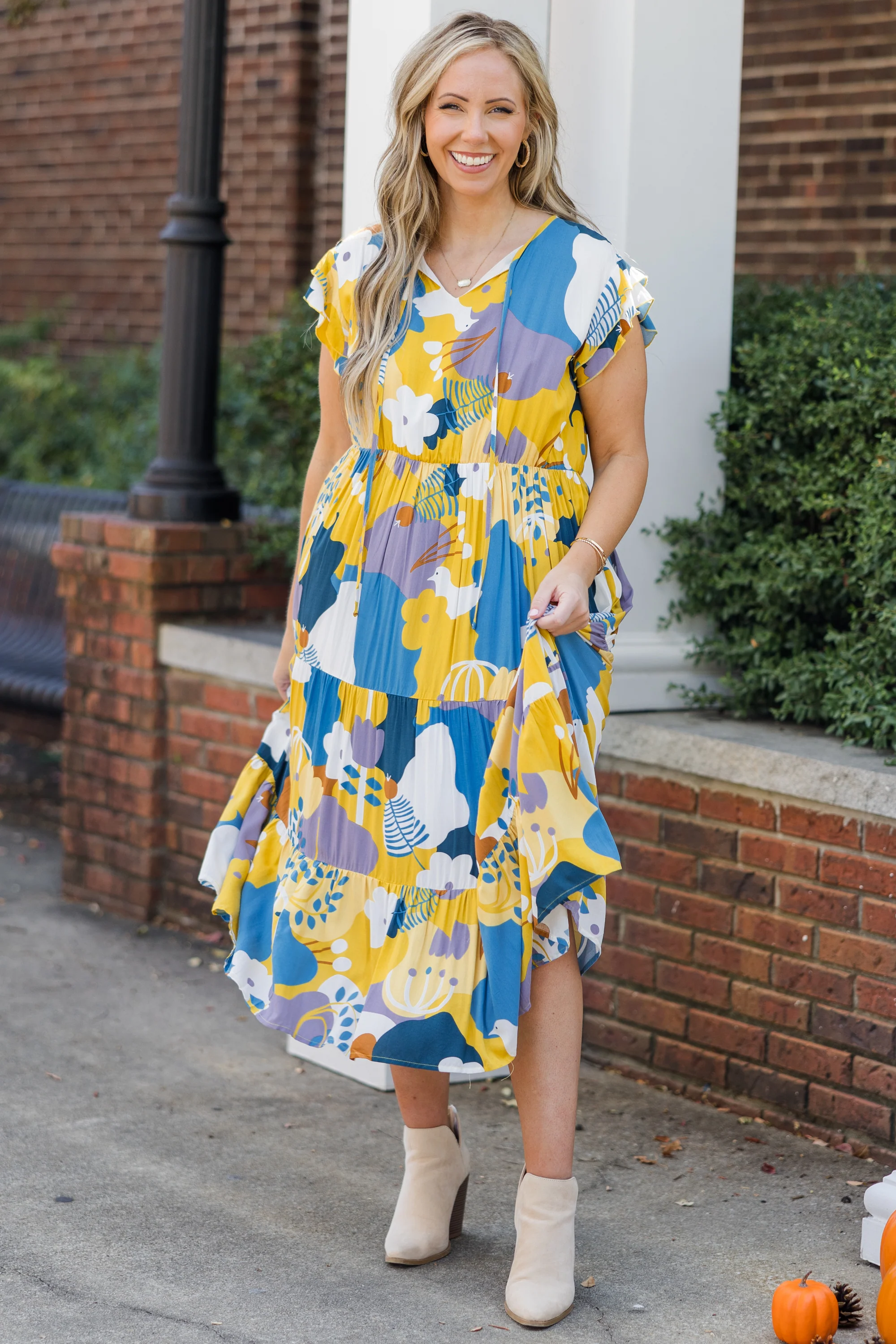 Love And Care Dress, Mustard - Giverhouse