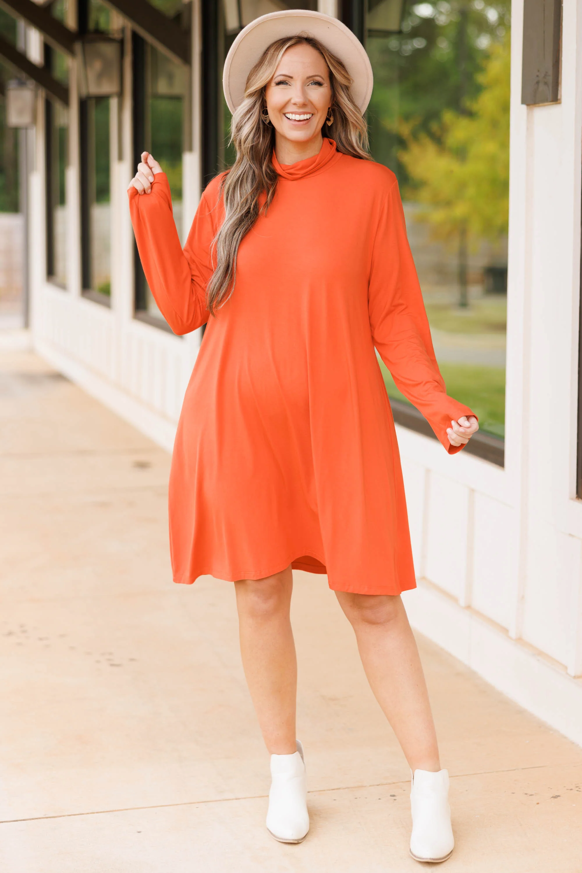 Keeping Toasty Dress, Rust - Giverhouse