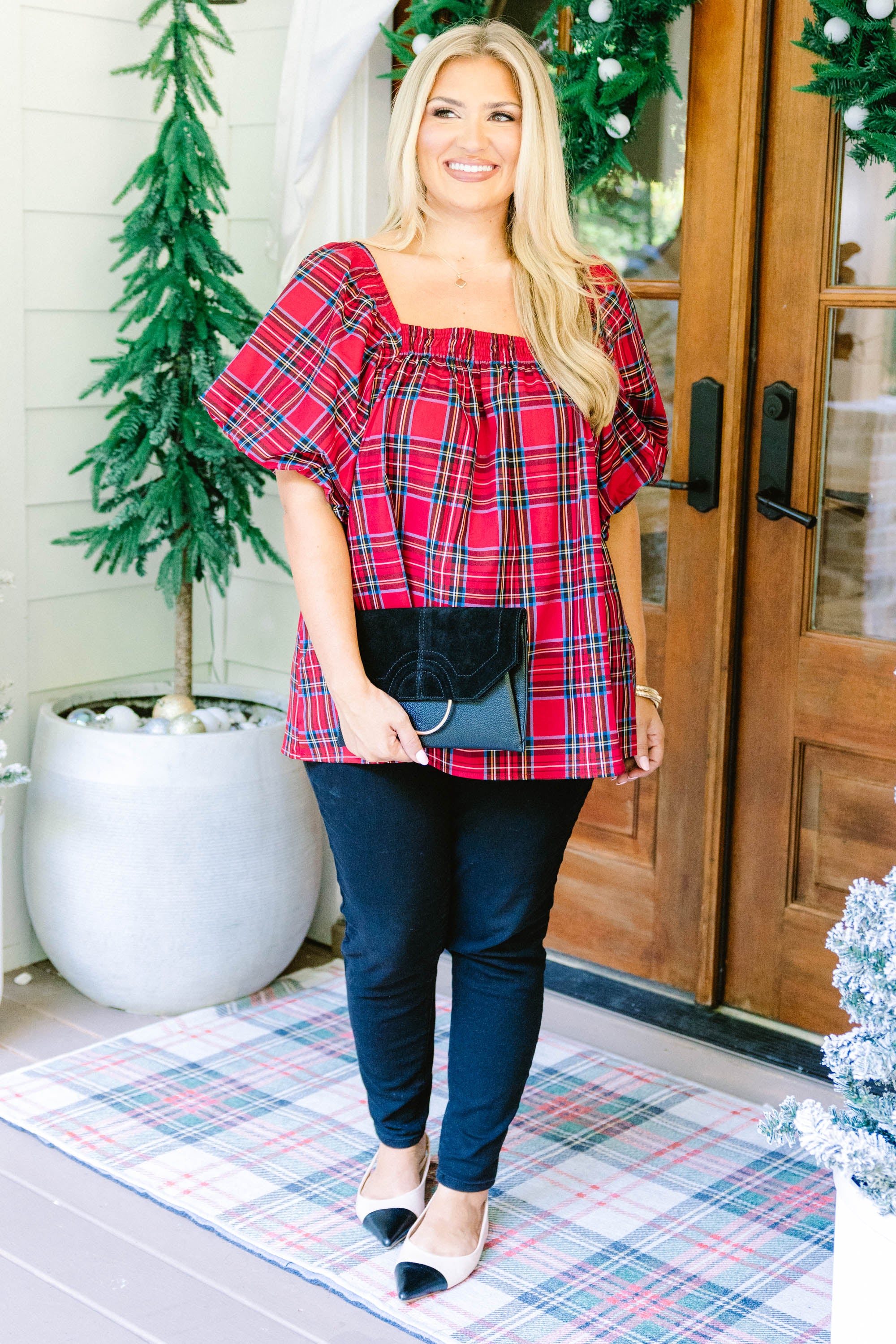Cozy Love Top, Red Plaid - Giverhouse