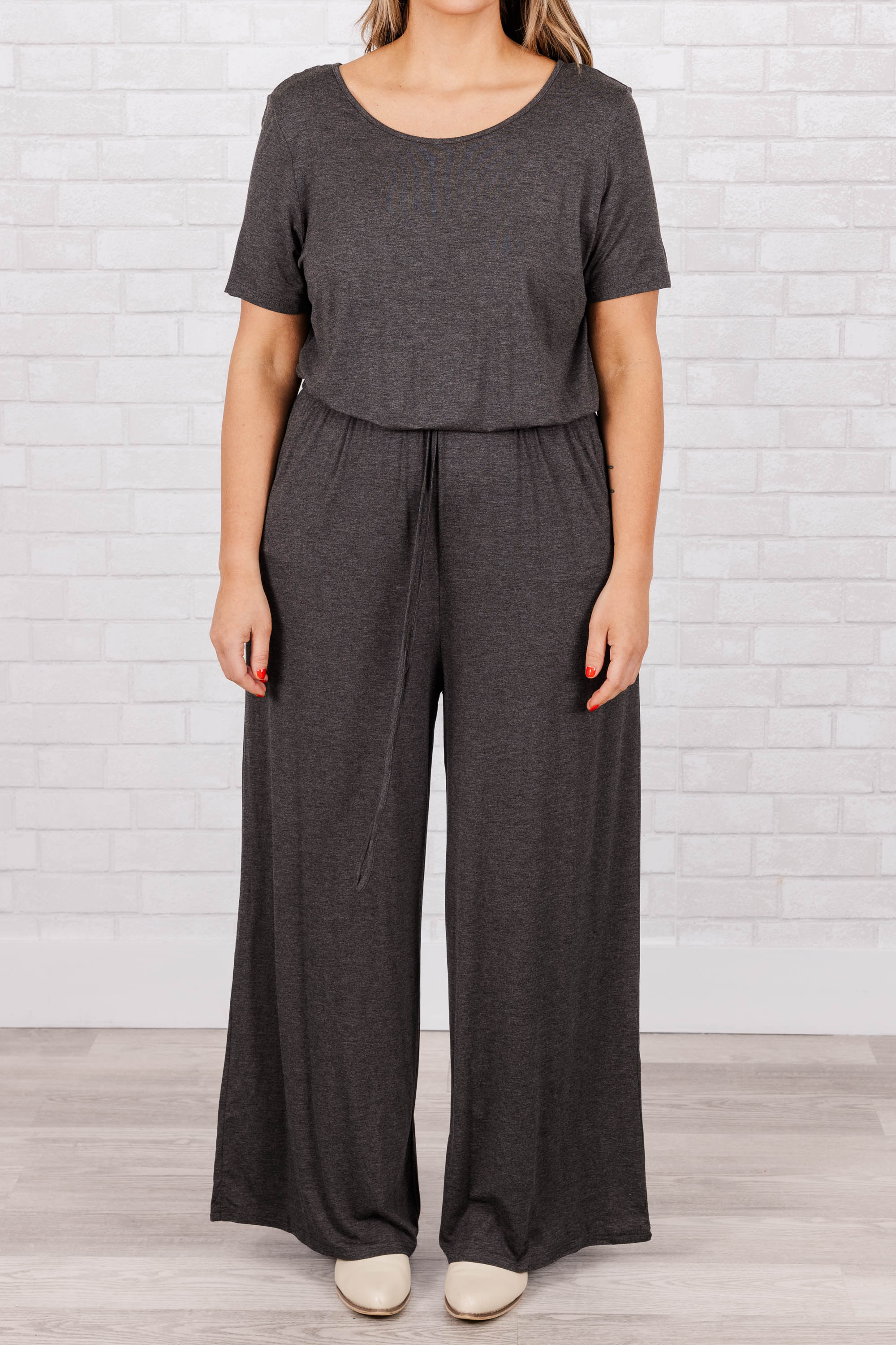 Louder Than Words Jumpsuit, Charcoal - Giverhouse