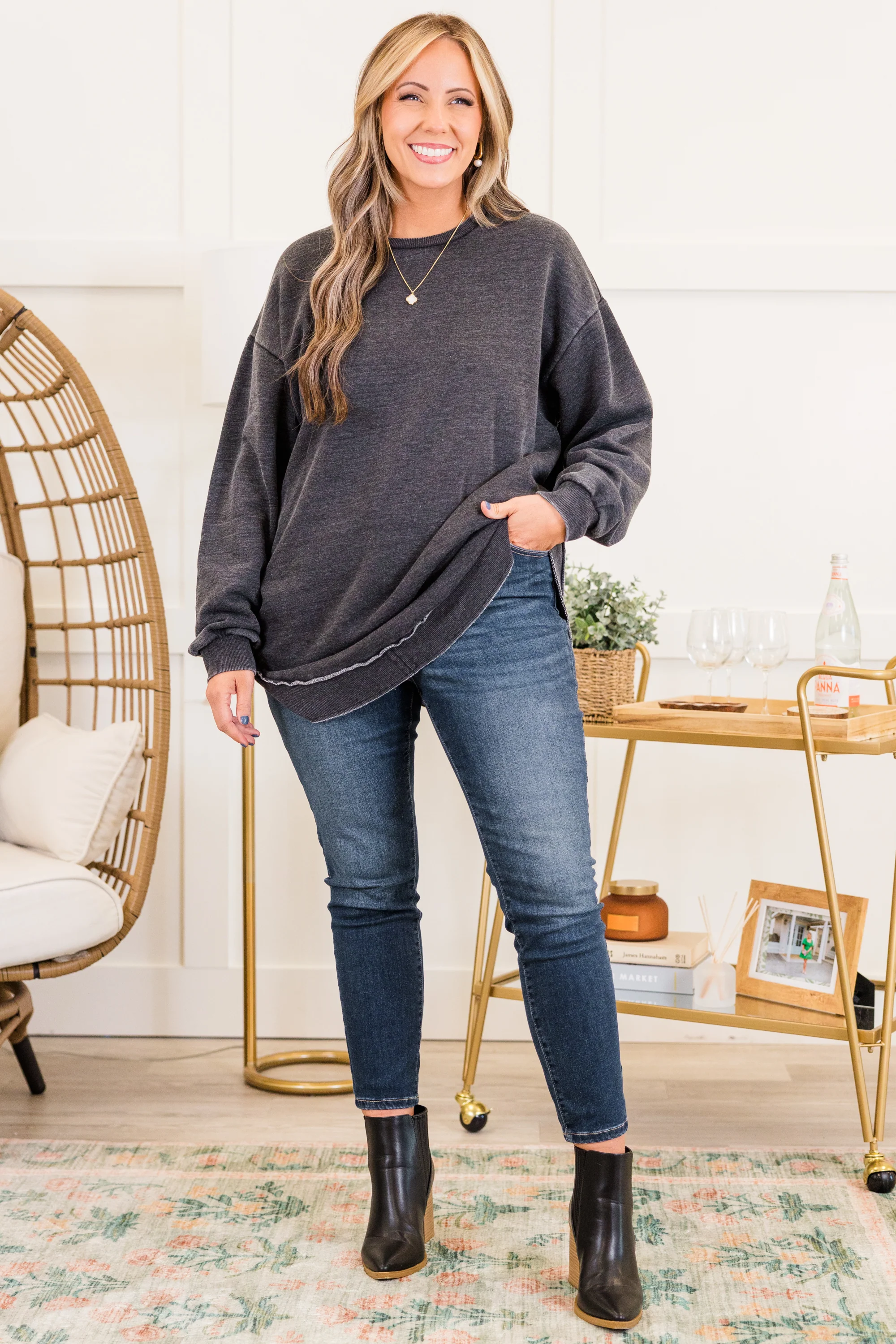 My Life In Pink Tunic, Black - Giverhouse