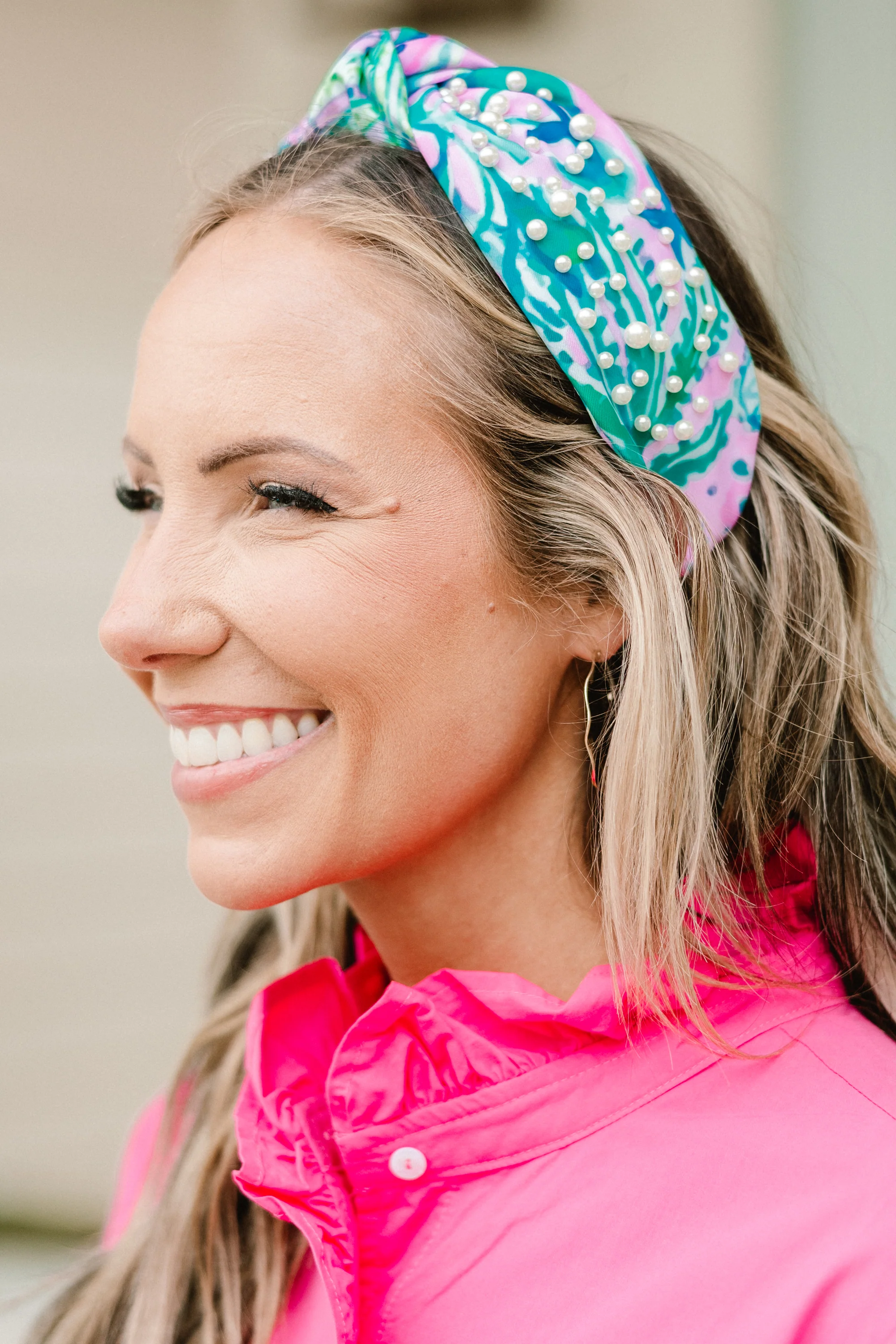 Brighter Days Are Comin' Headband, Pink-Teal - Giverhouse