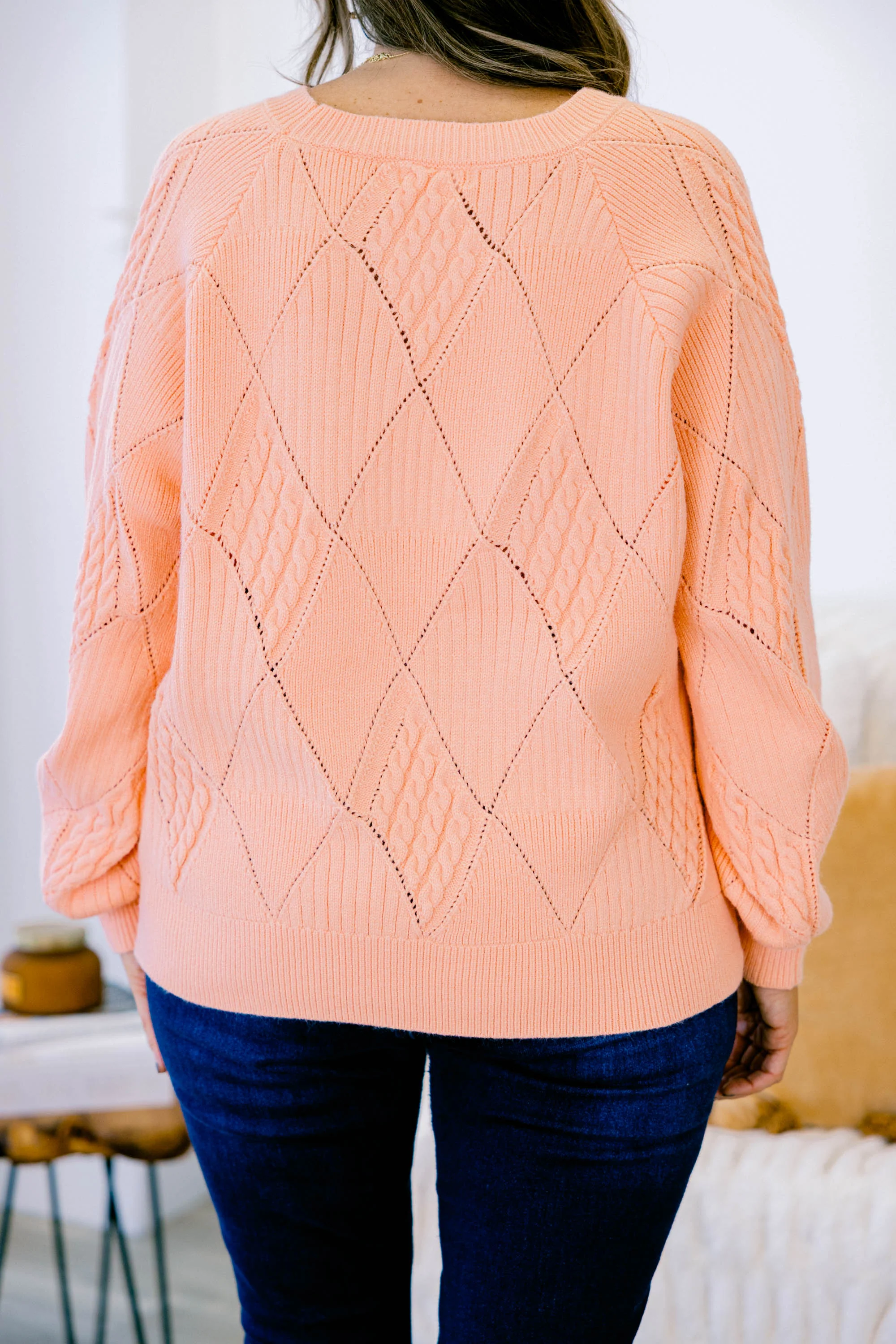 Open My Heart Sweater, Peach - Giverhouse
