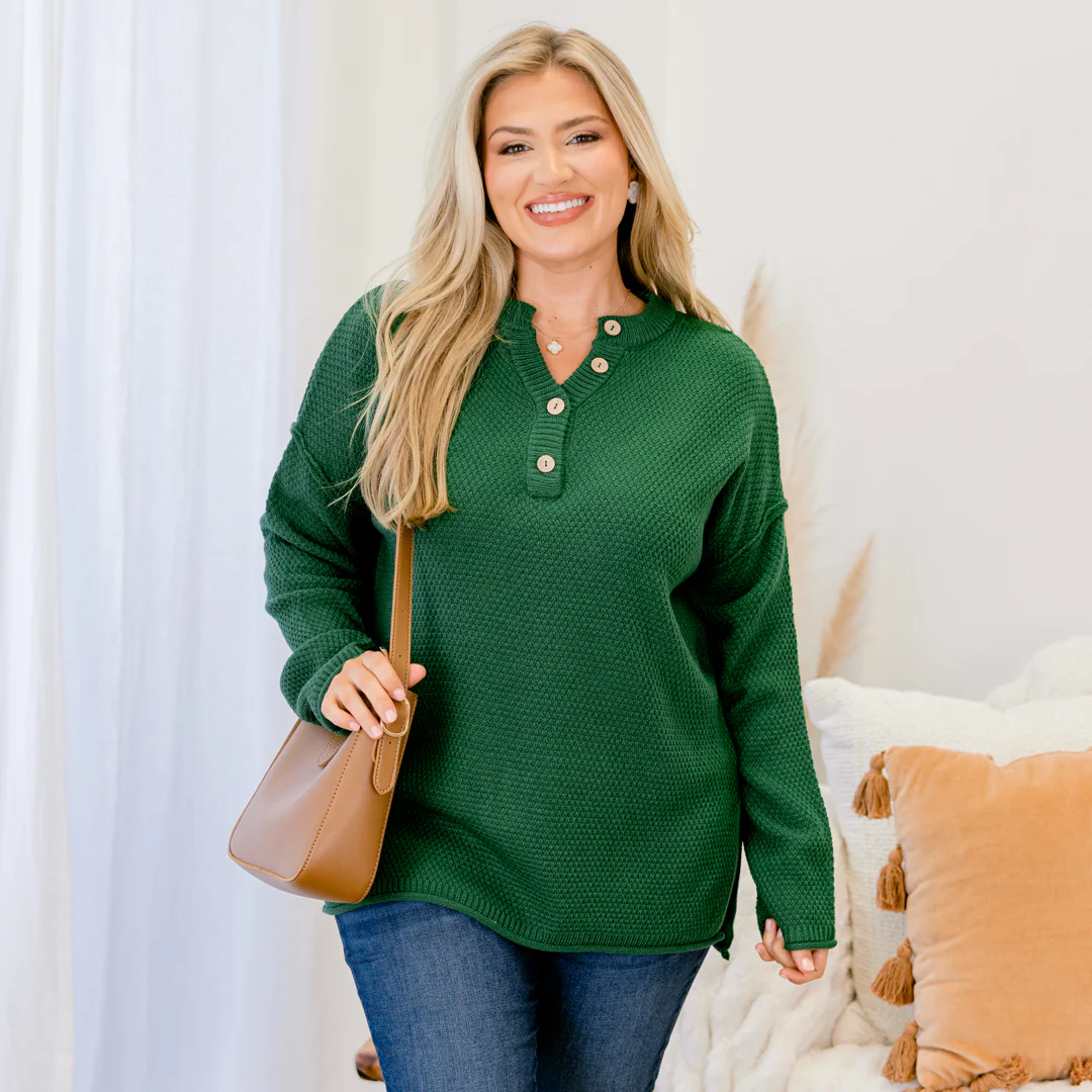 Do This All The Time Sweater, Dark Green - Giverhouse