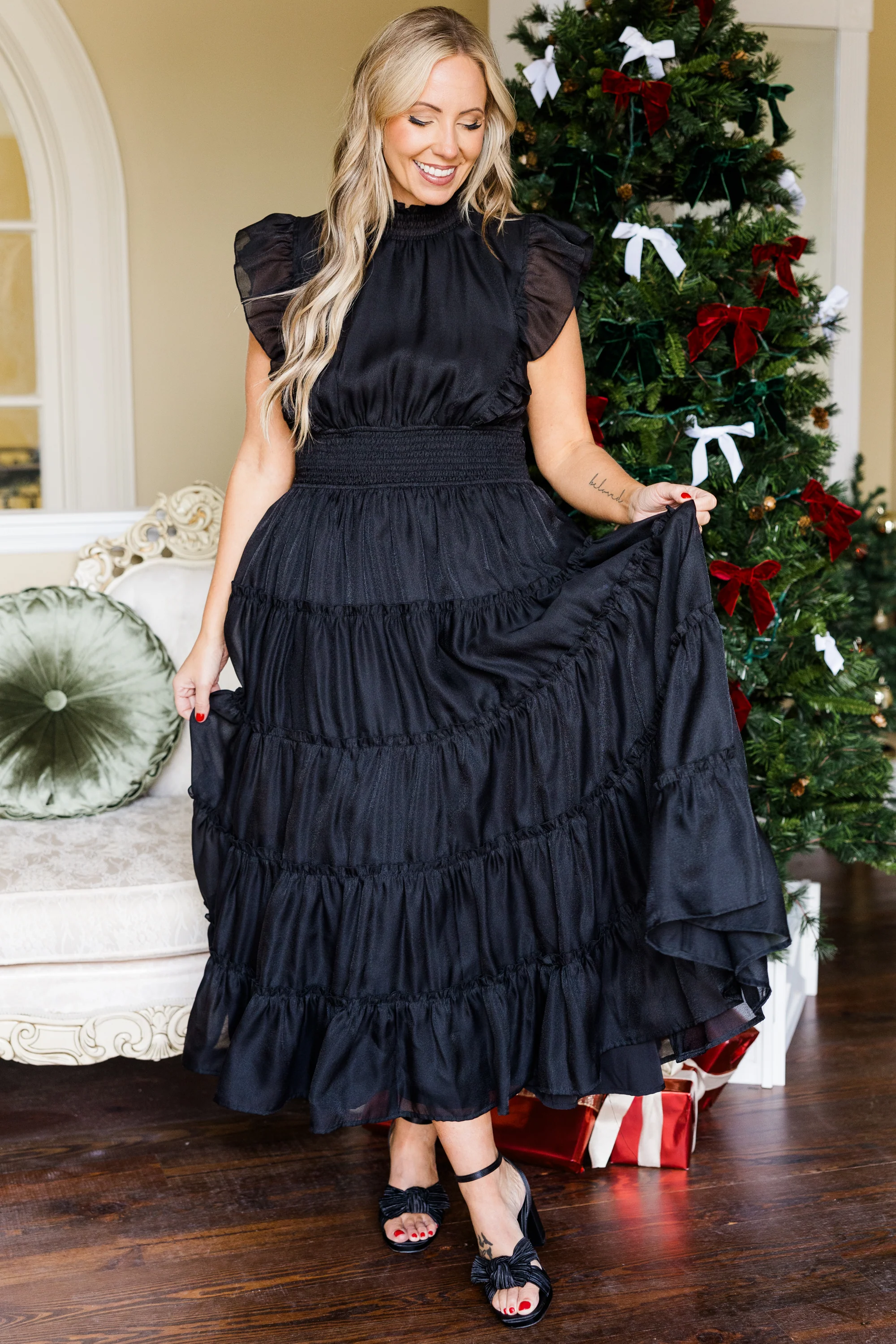 Glimmer of Glamorous Dress, Black - Giverhouse