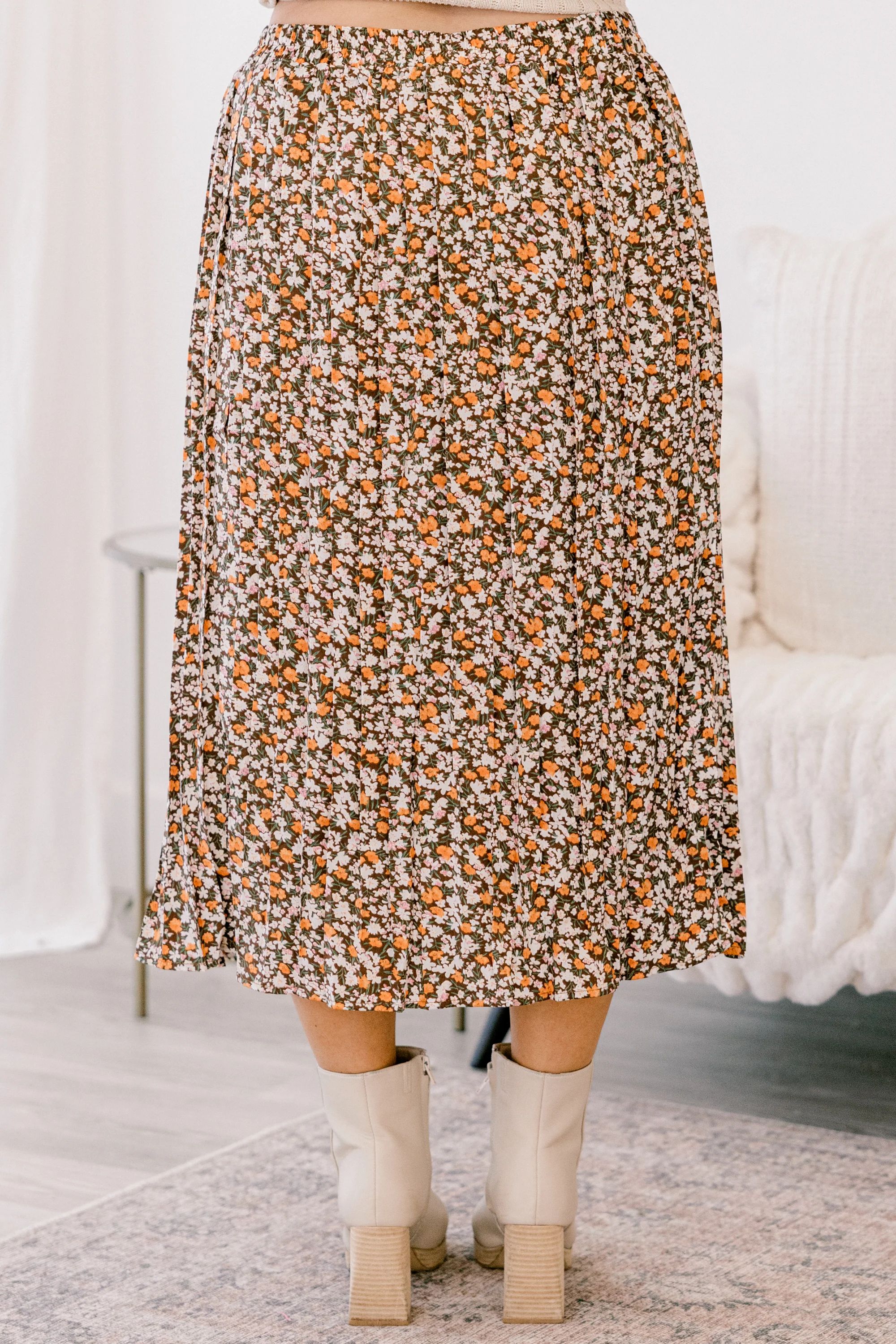 Never A Bad Day Skirt, Brown - Giverhouse
