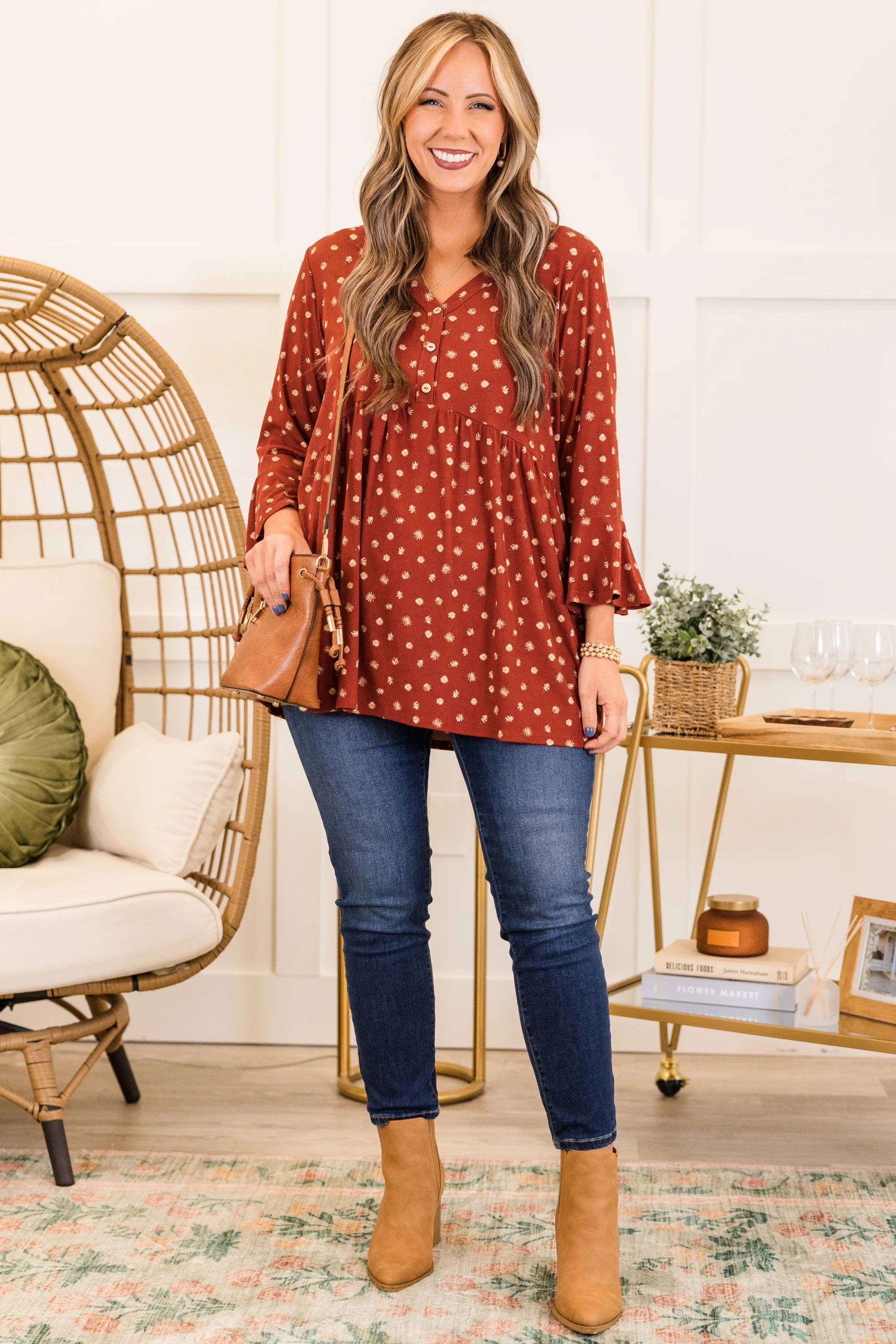 The Chance I'm Taking Top, Brown - Giverhouse