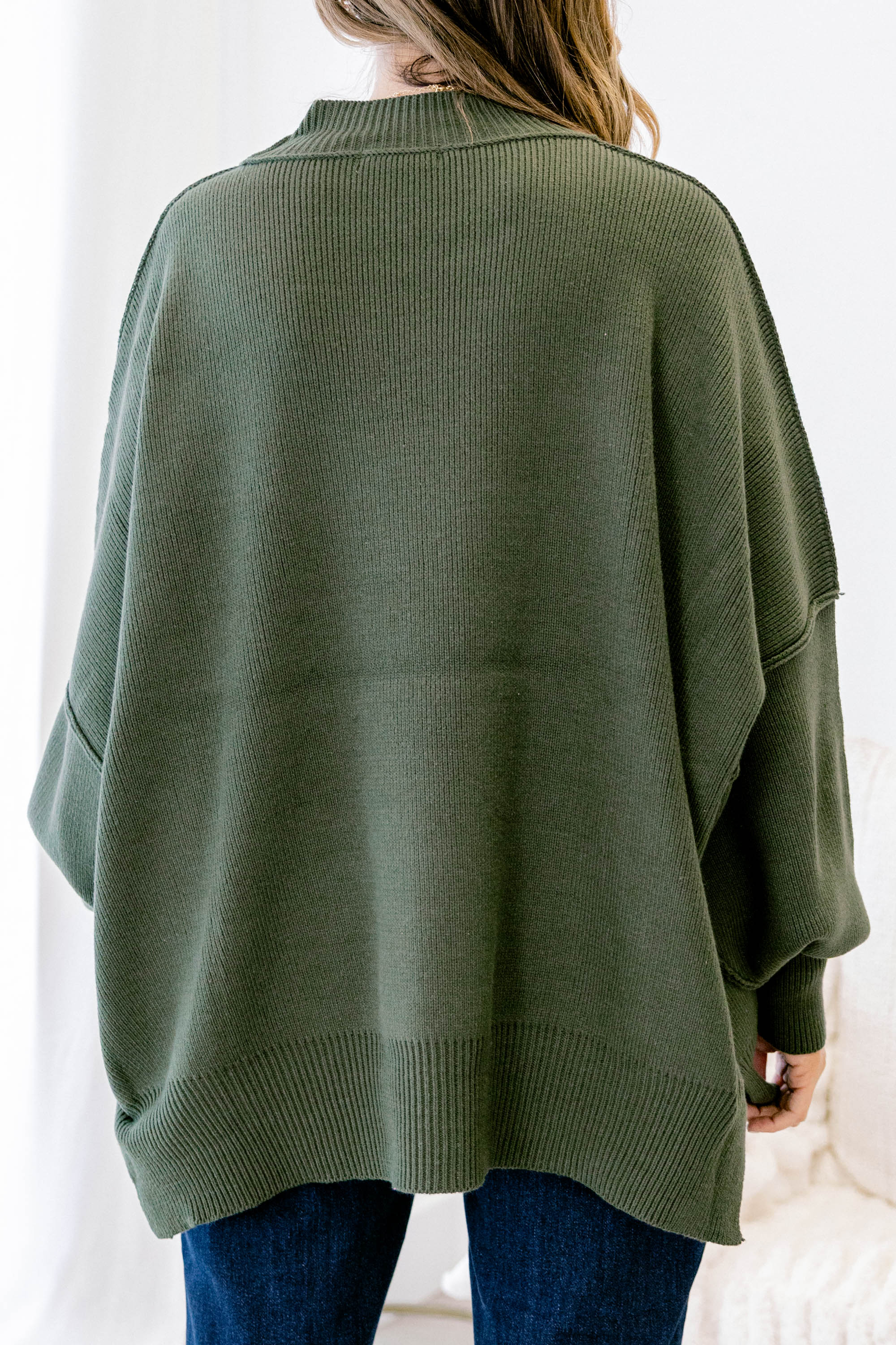 Perfectly Cozy Sweater, Dark Olive - Giverhouse