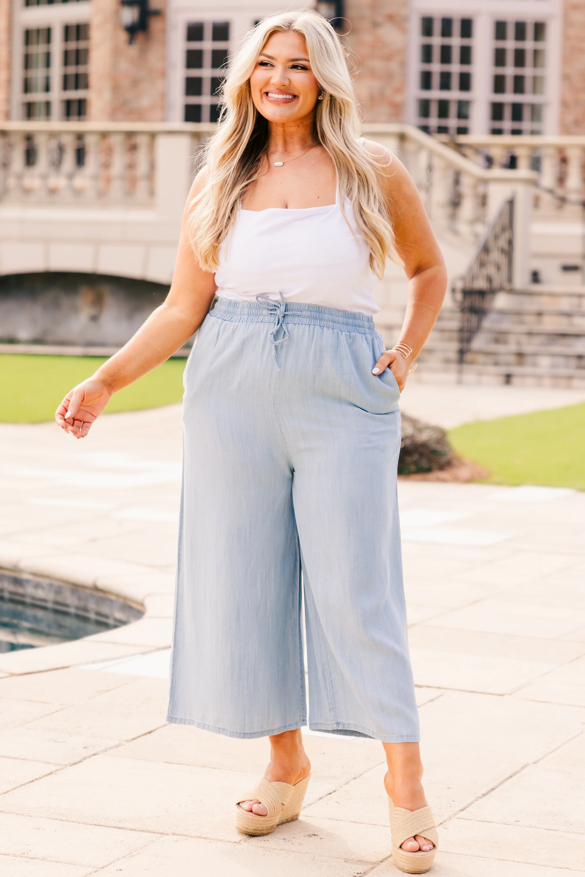 Float In The Wind Pants, Light Denim - Giverhouse