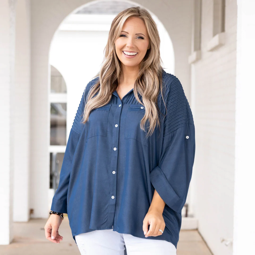 Who Can Say Top, Denim - Giverhouse