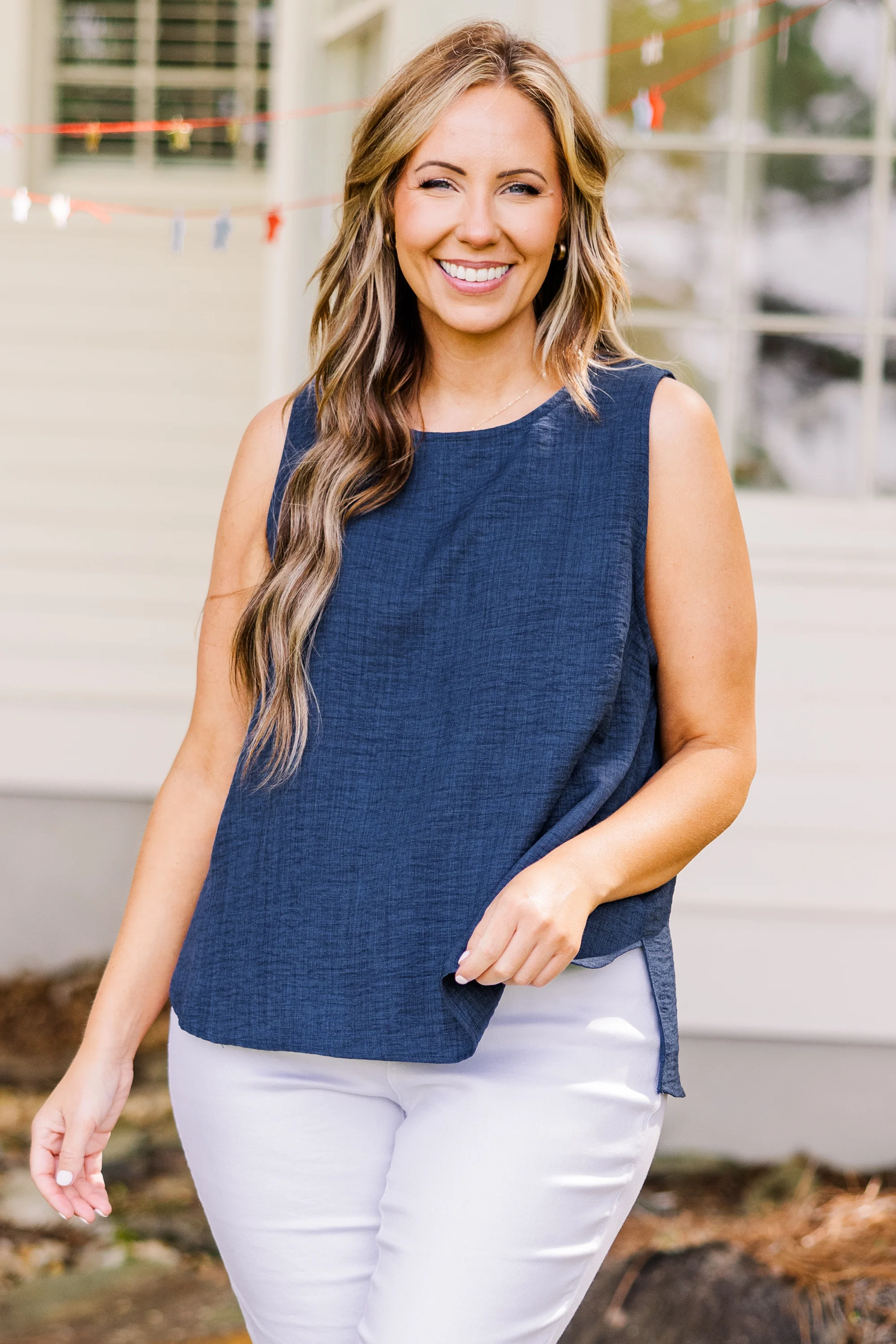 Easy Breezy Top, Navy Blue - Giverhouse