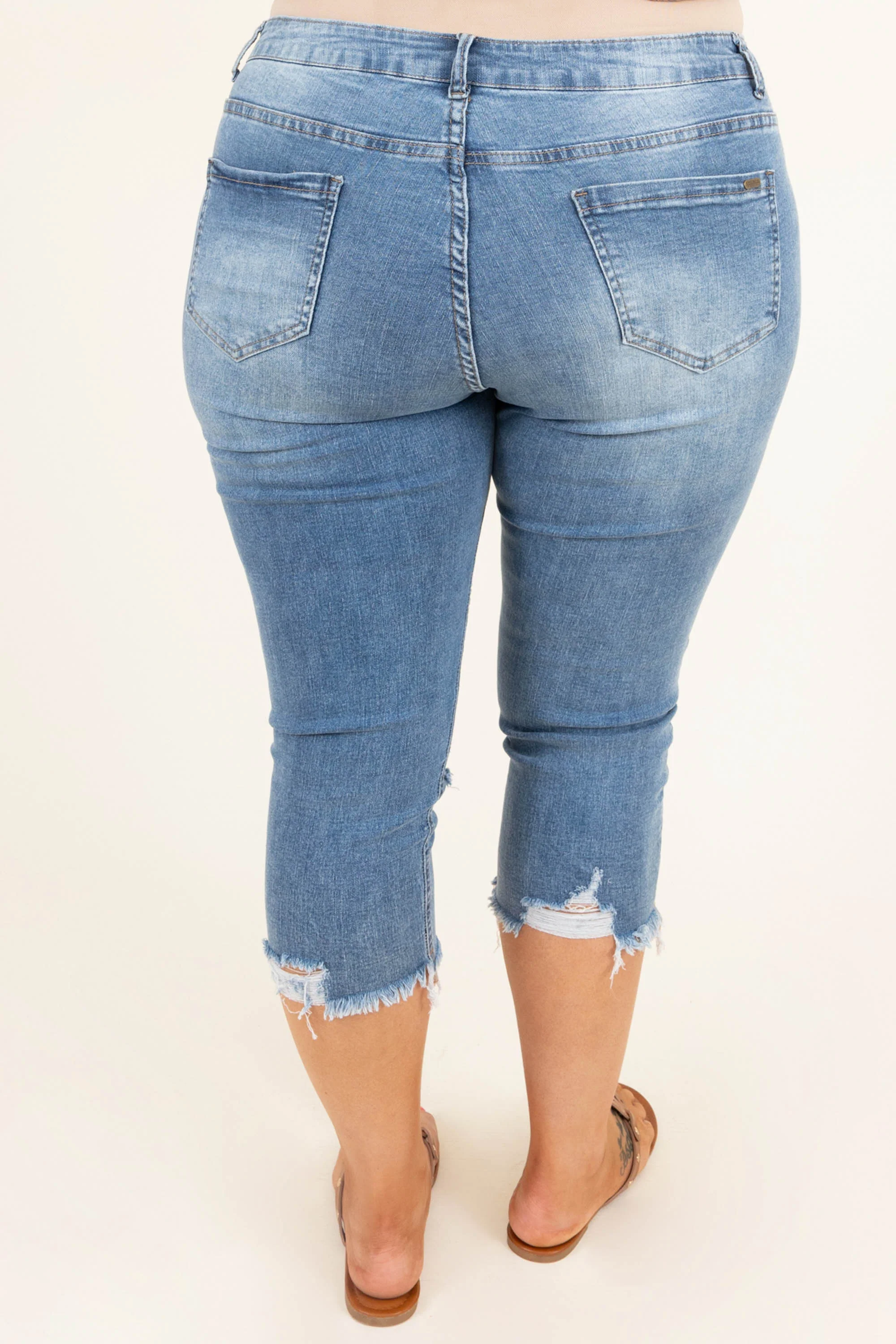 Like I Said Capris, Light Wash - Giverhouse