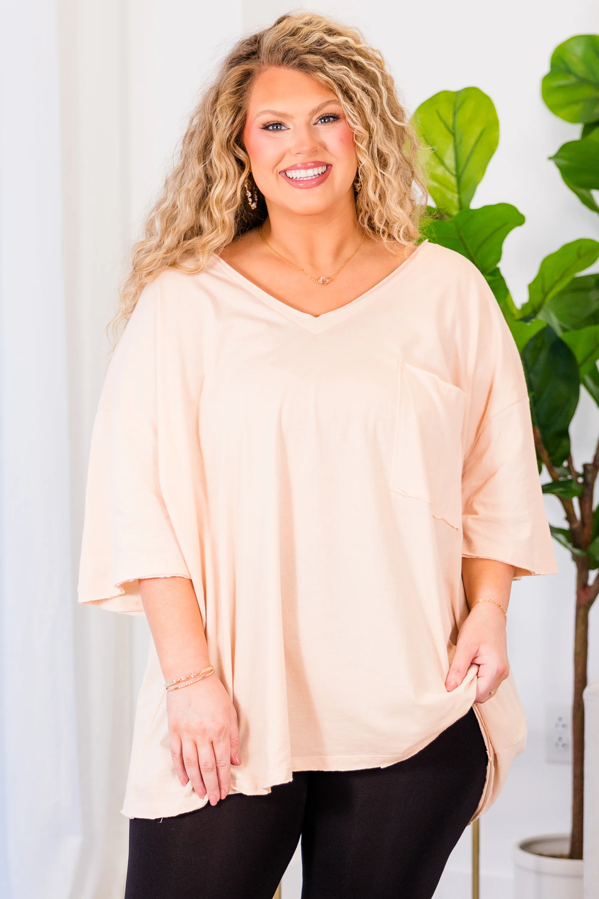 Dancing In The Mirror Top, Cream Peach - Giverhouse