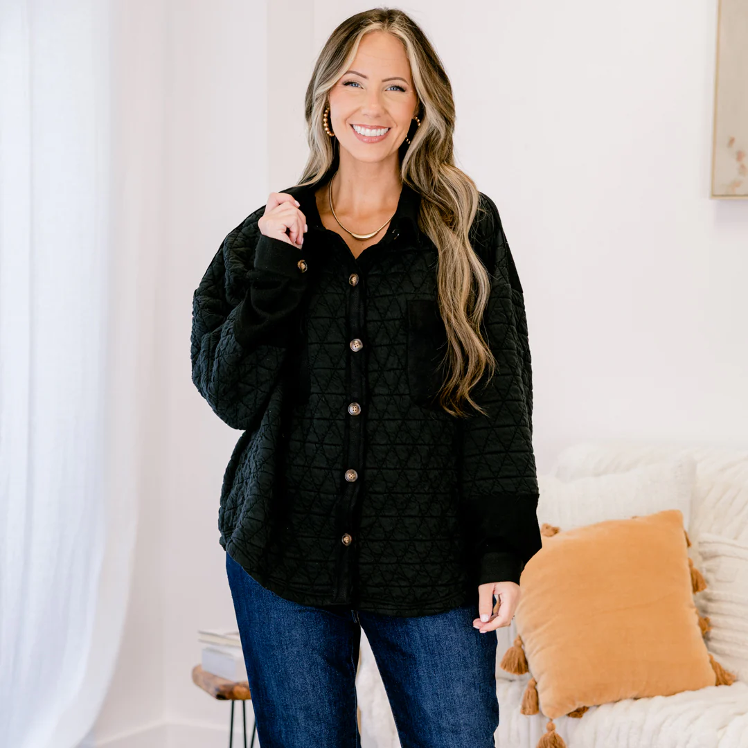 Apple Cider Shacket, Black - Giverhouse