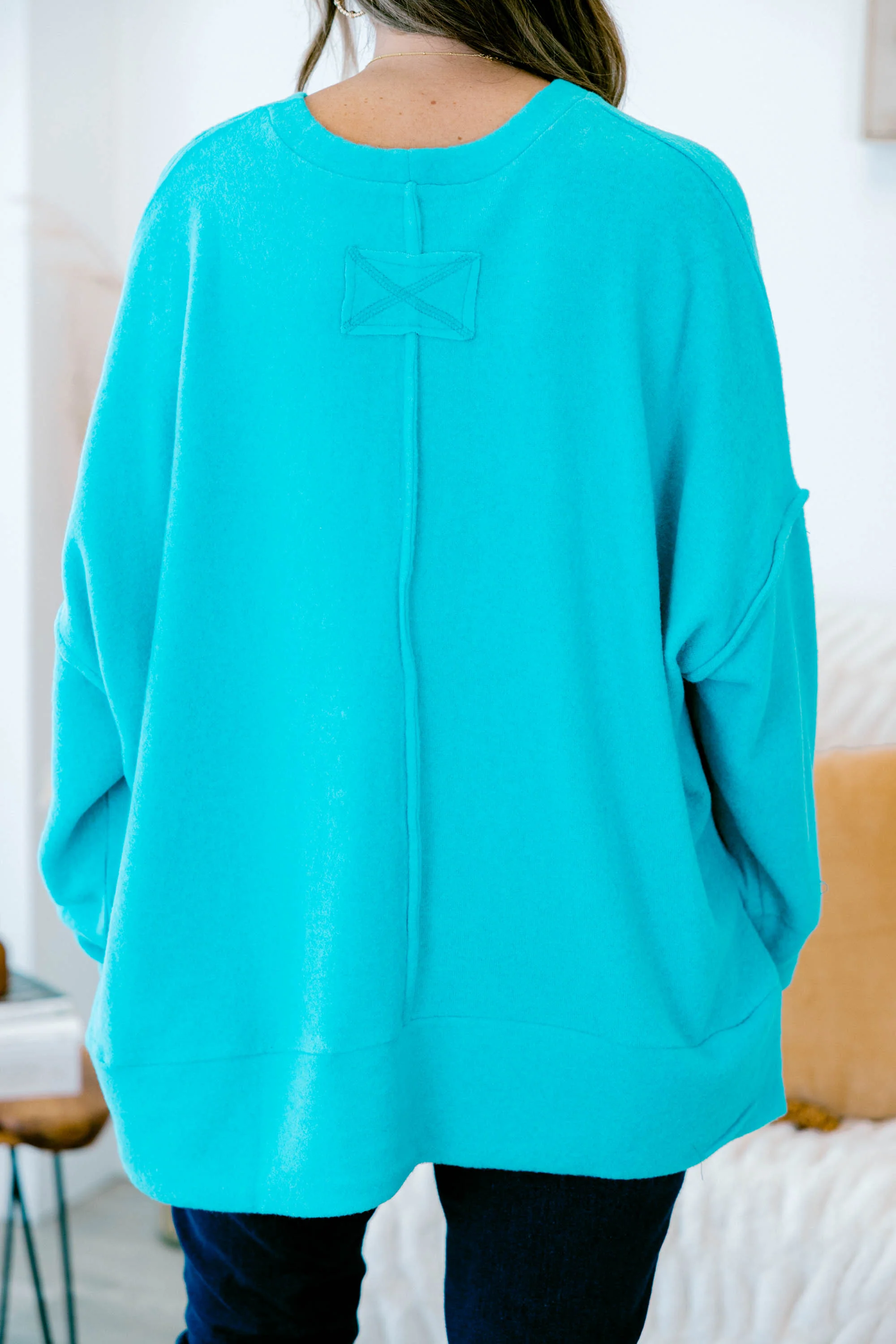 So Comfy Sweater, Light Teal - Giverhouse
