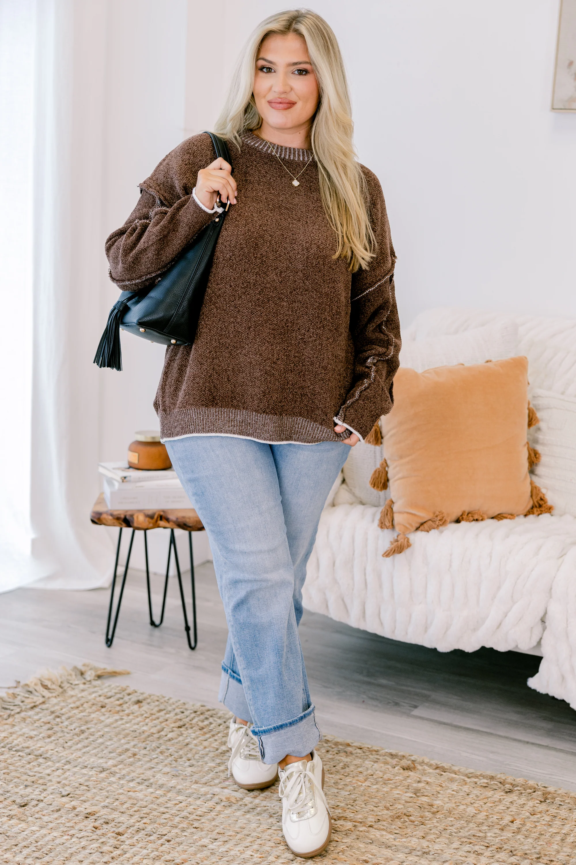 Life's a Dream Sweater, Brown - Giverhouse