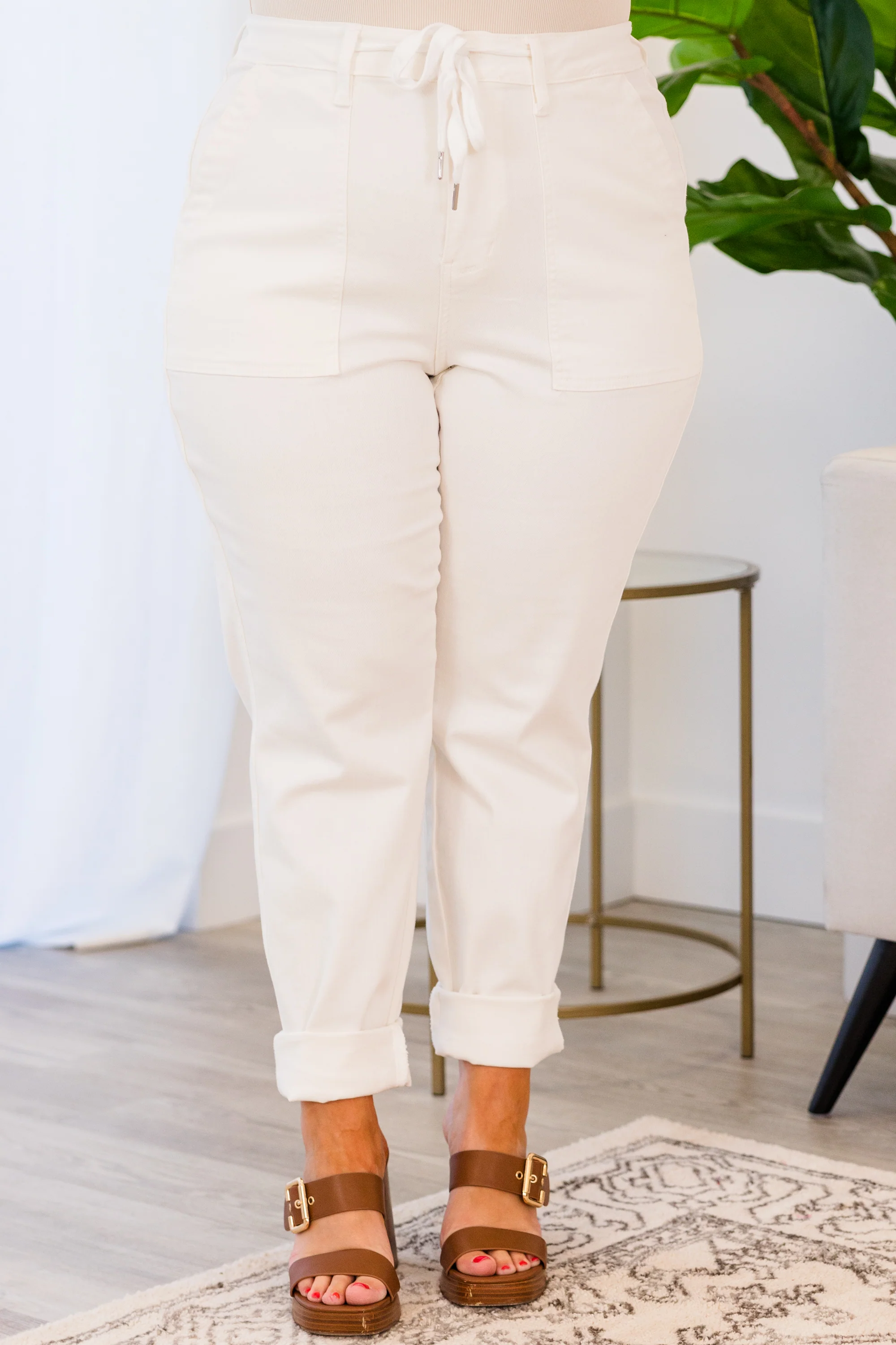Judy Blue: White Out Joggers, White - Giverhouse