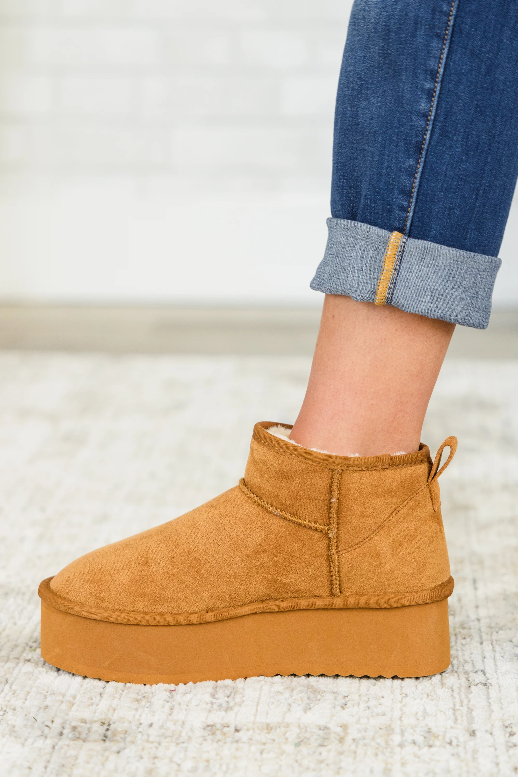 Cozy In Comfort Booties, Tan - Giverhouse