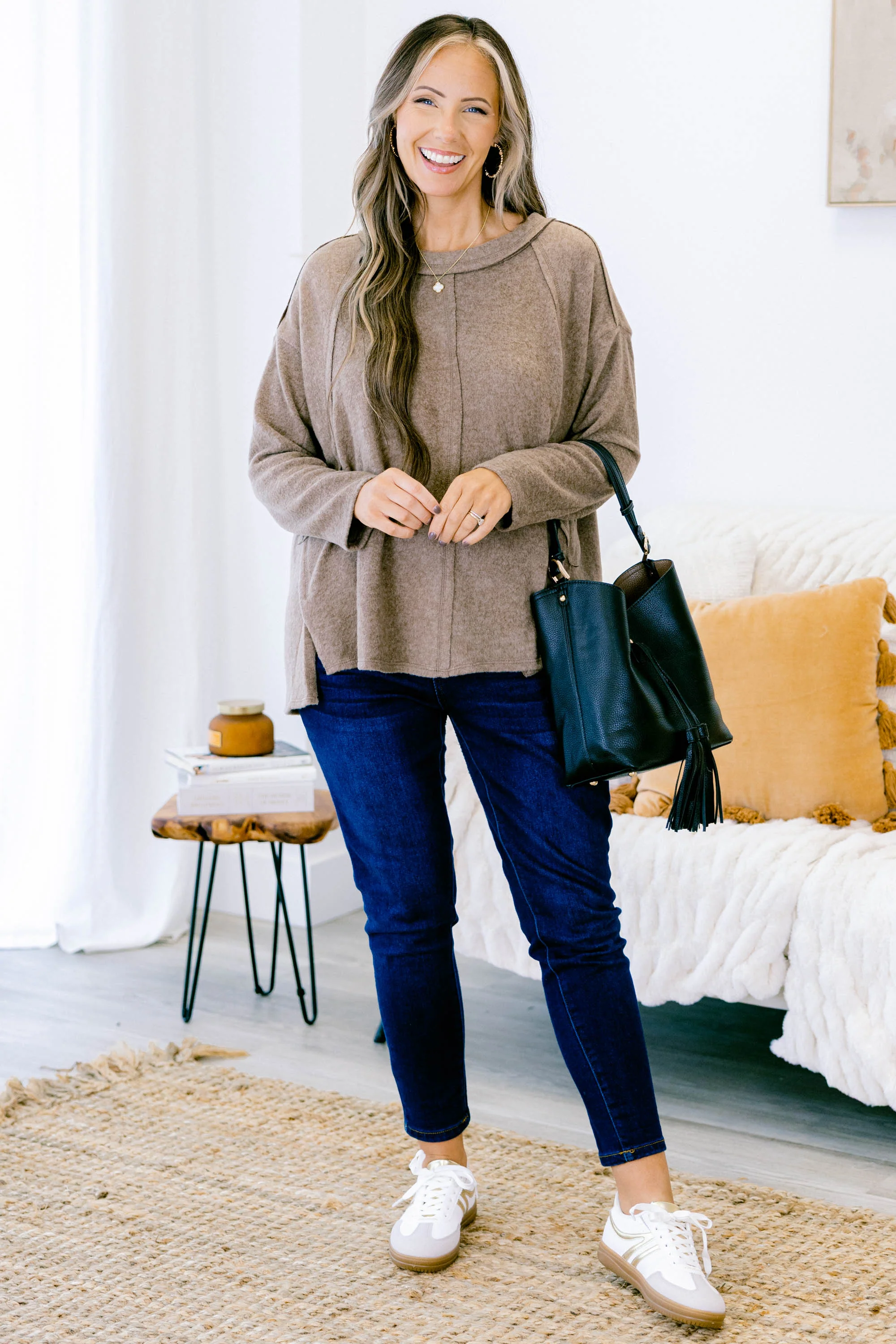 Perfect Weekend Top, Mocha - Giverhouse