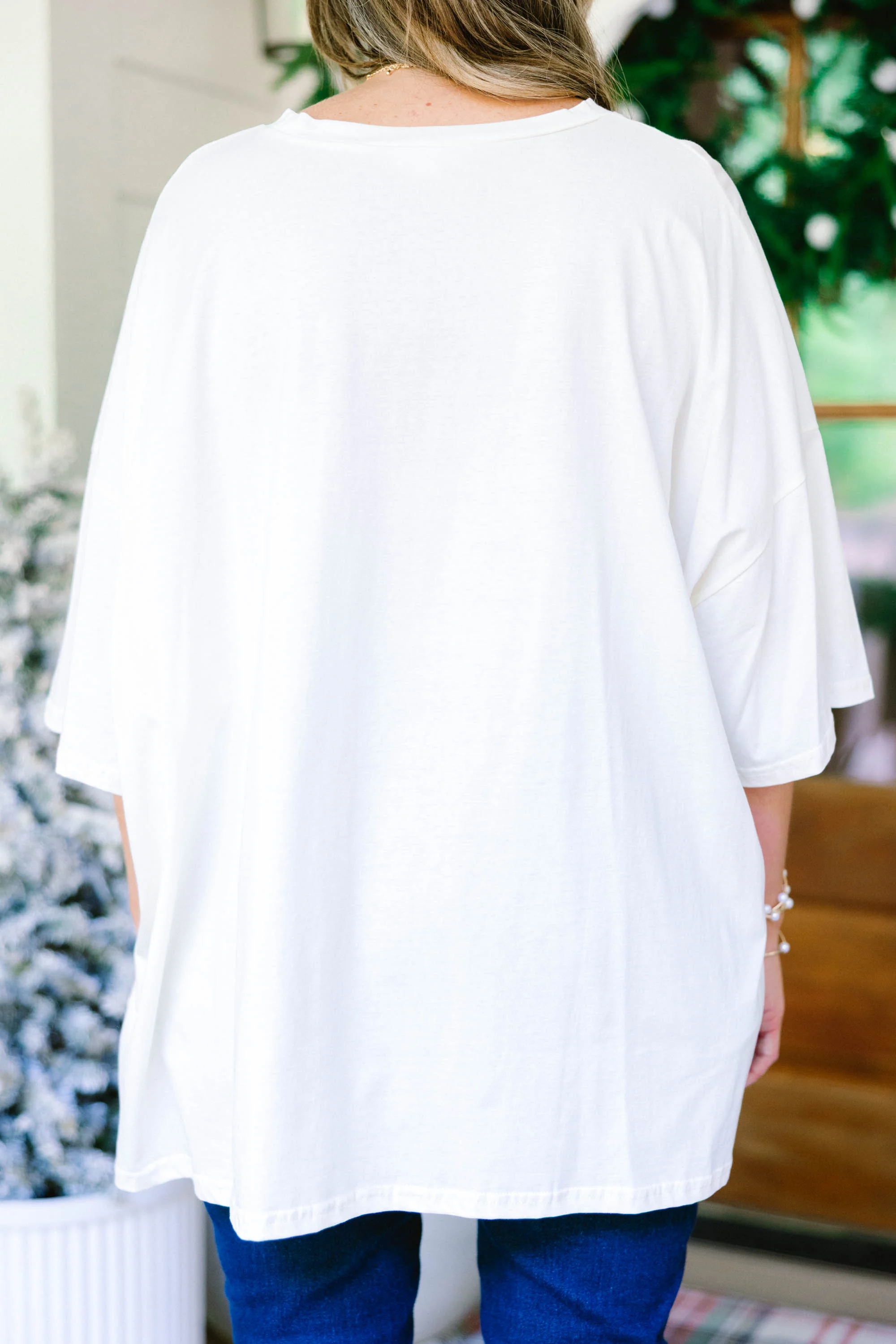 Christmas Club Boyfriend Tee, Ivory - Giverhouse